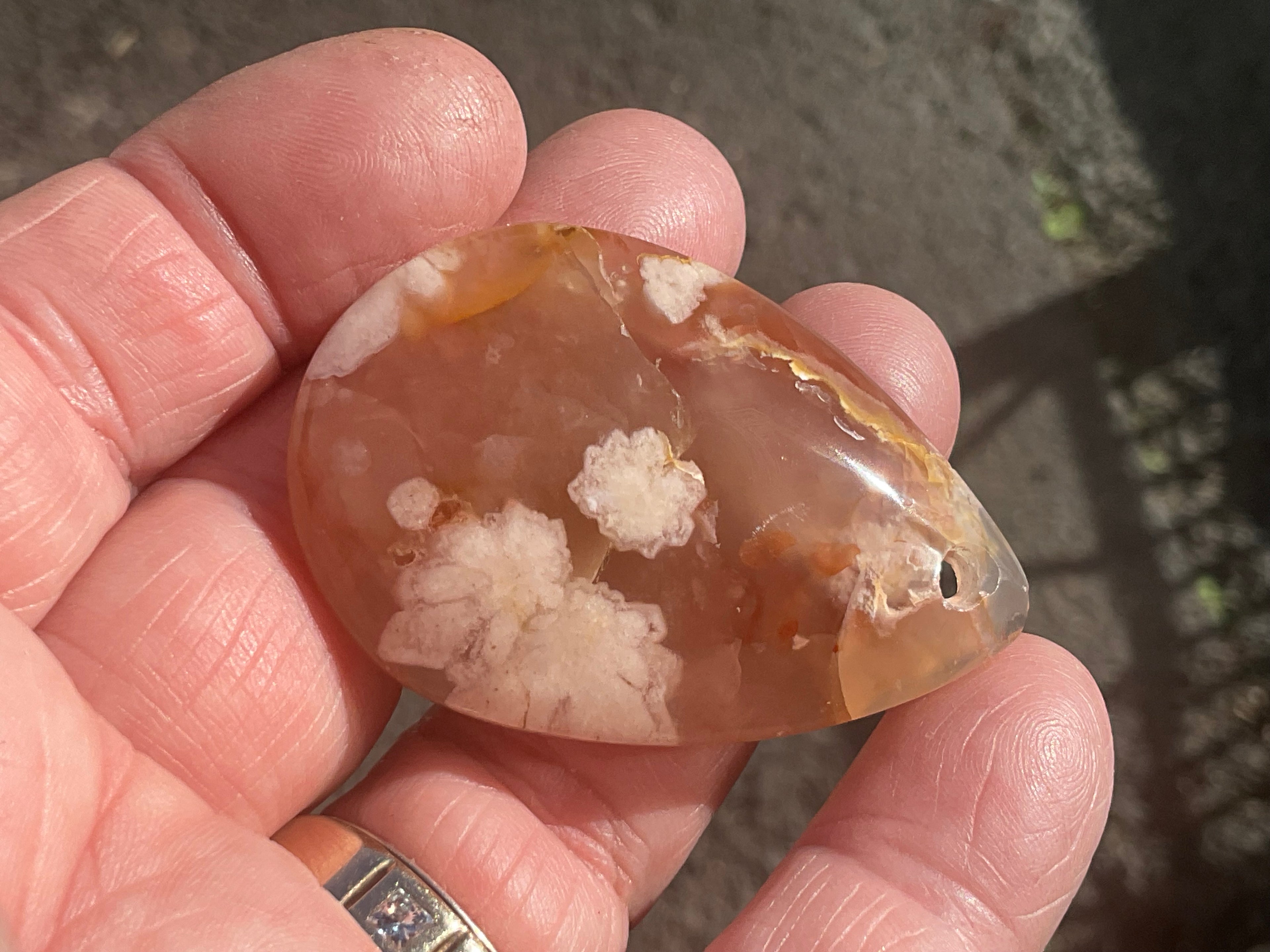 20g Flower Agate Pendant B