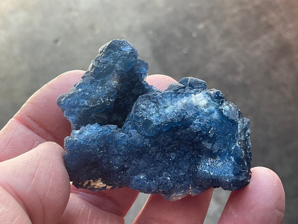 66g Blueberry Fluorite on Spirit Quartz Specimen 1C