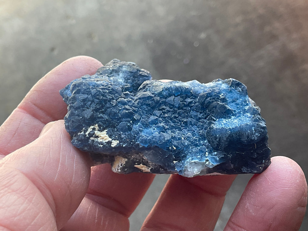 66g Blueberry Fluorite on Spirit Quartz Specimen 1C