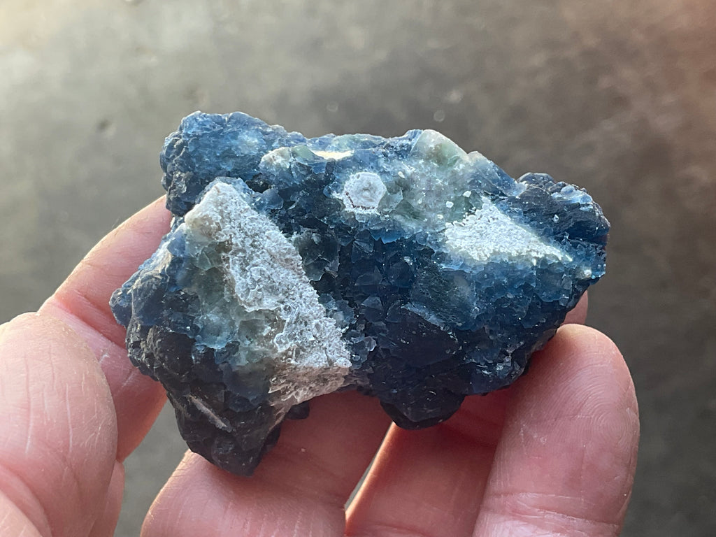 66g Blueberry Fluorite on Spirit Quartz Specimen 1C