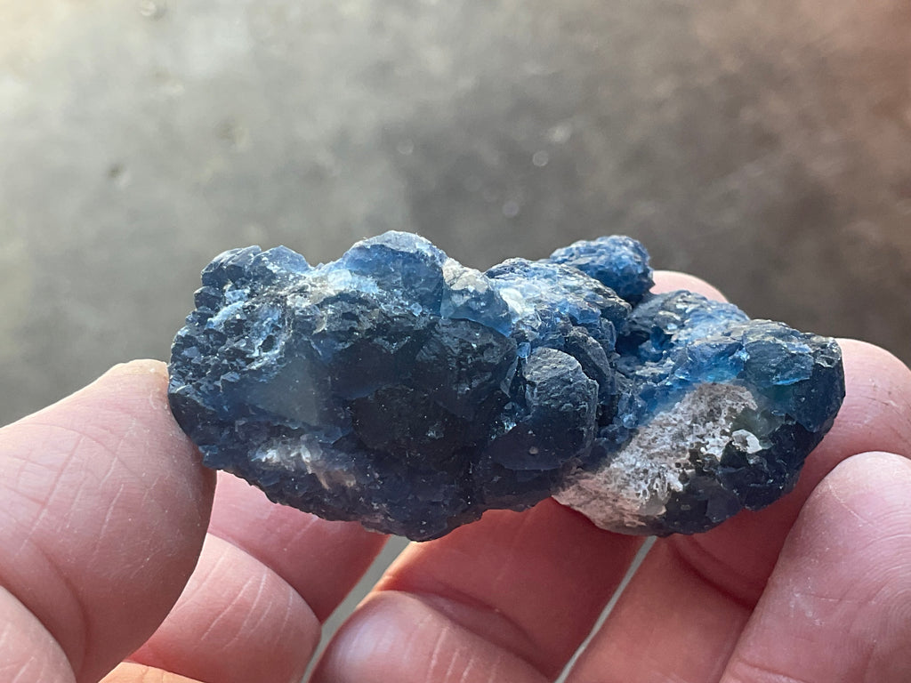 66g Blueberry Fluorite on Spirit Quartz Specimen 1C