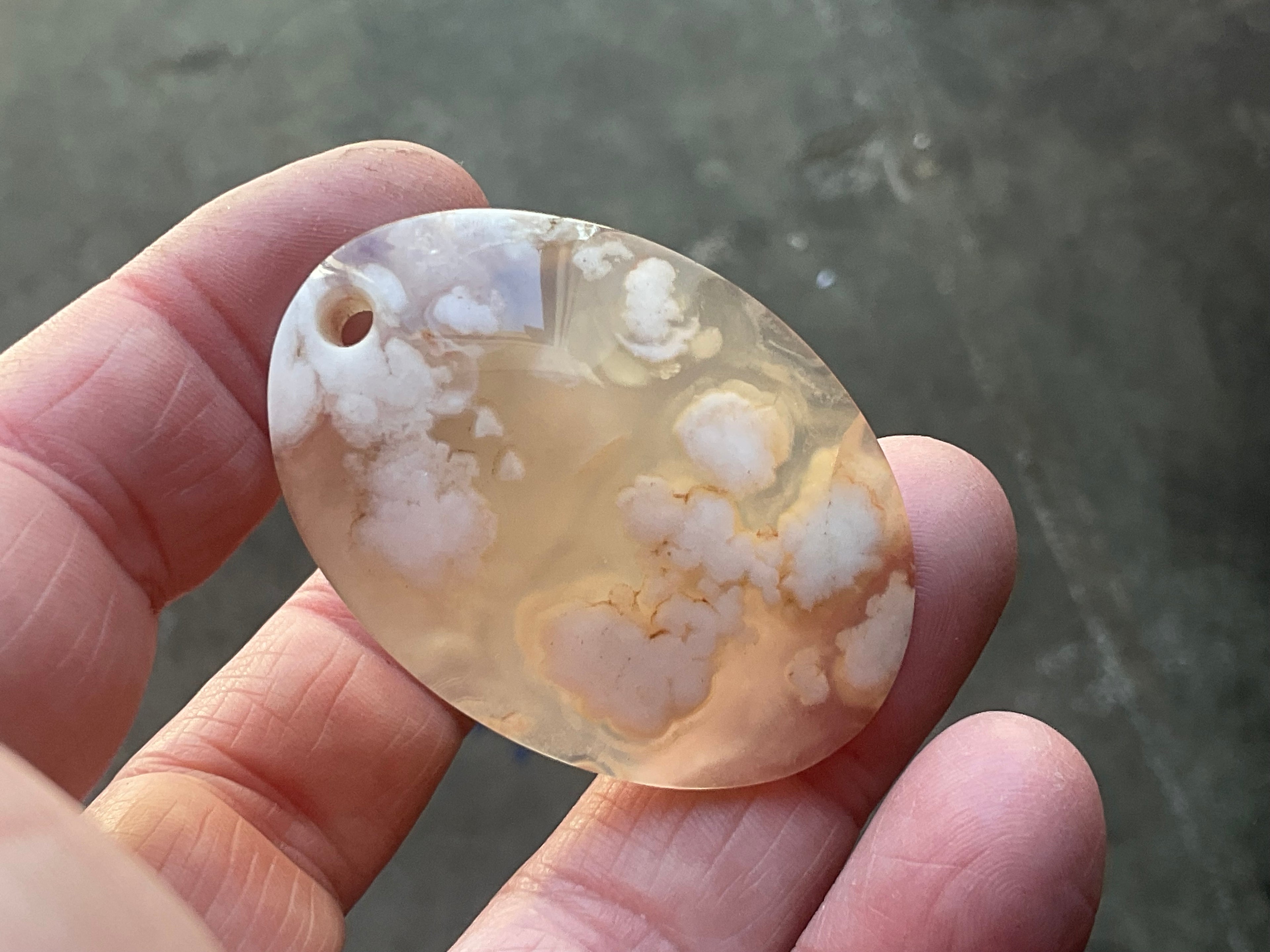 19g Flower Agate Pendant A