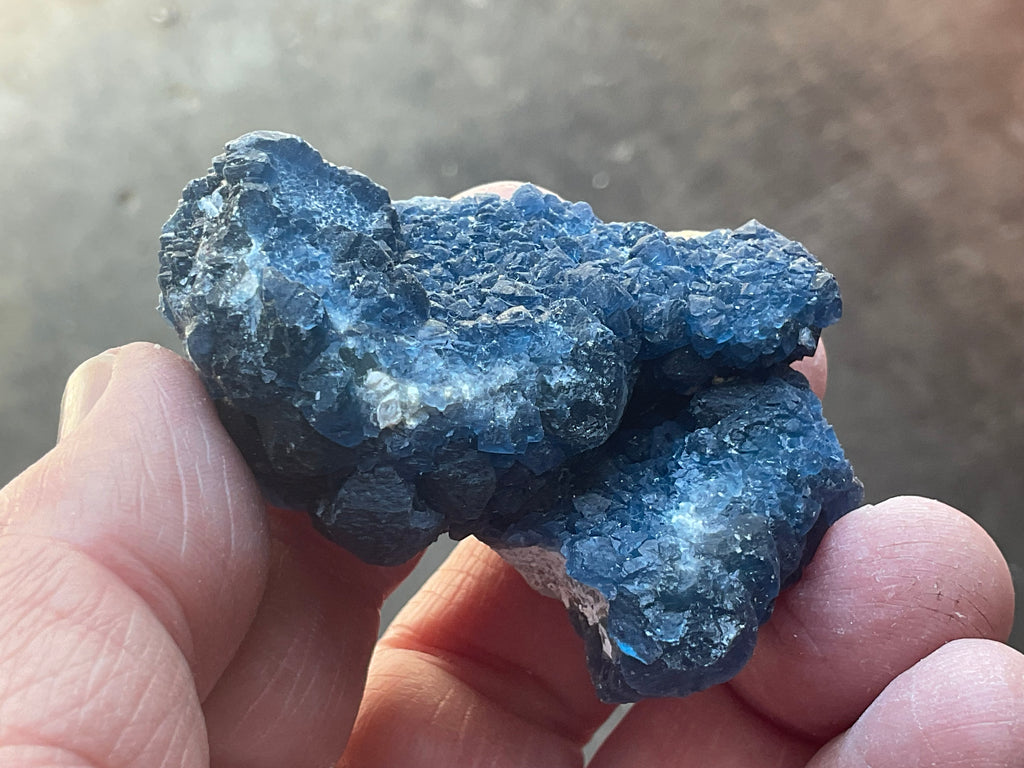 66g Blueberry Fluorite on Spirit Quartz Specimen 1C