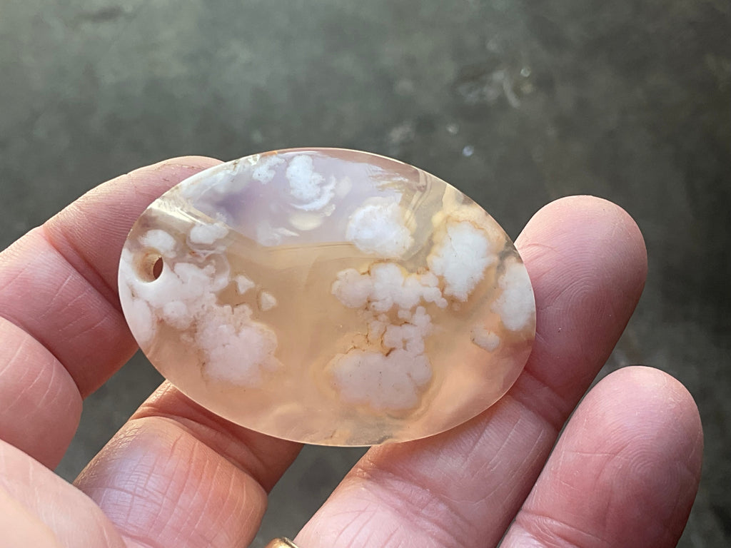 19g Flower Agate Pendant A