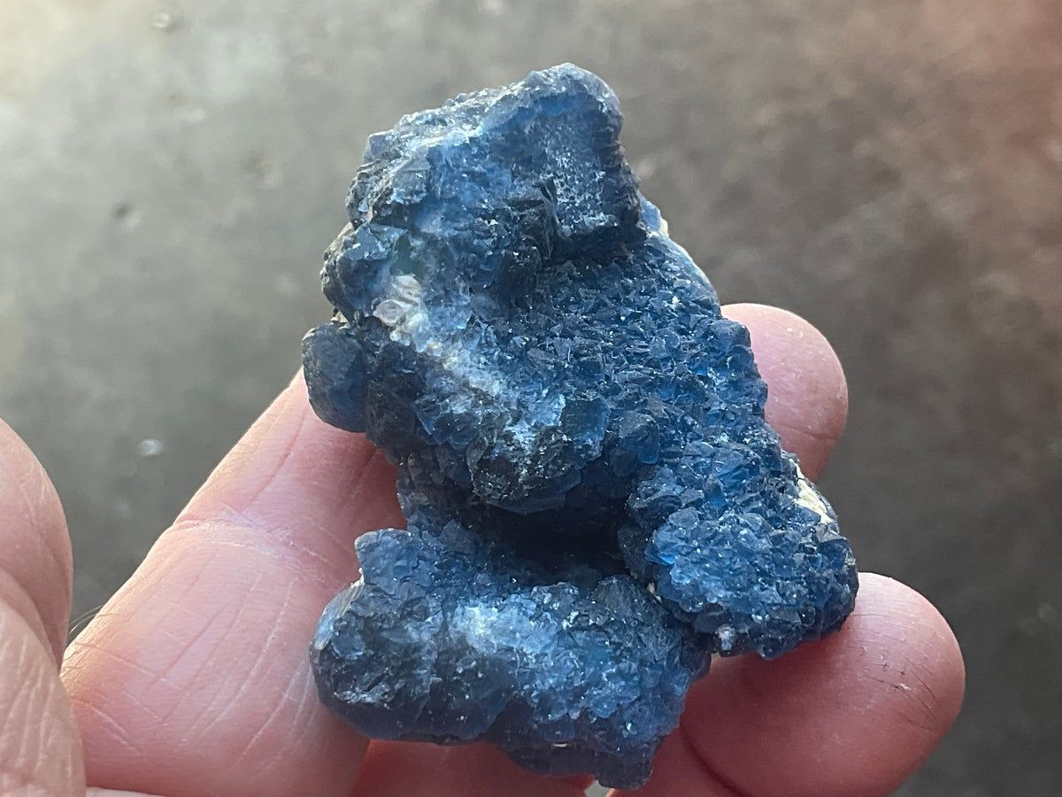 66g Blueberry Fluorite on Spirit Quartz Specimen 1C