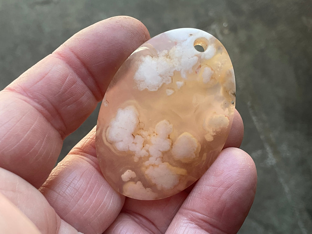 19g Flower Agate Pendant A