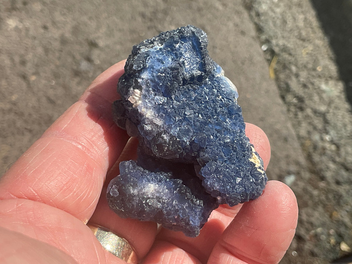 66g Blueberry Fluorite on Spirit Quartz Specimen 1C