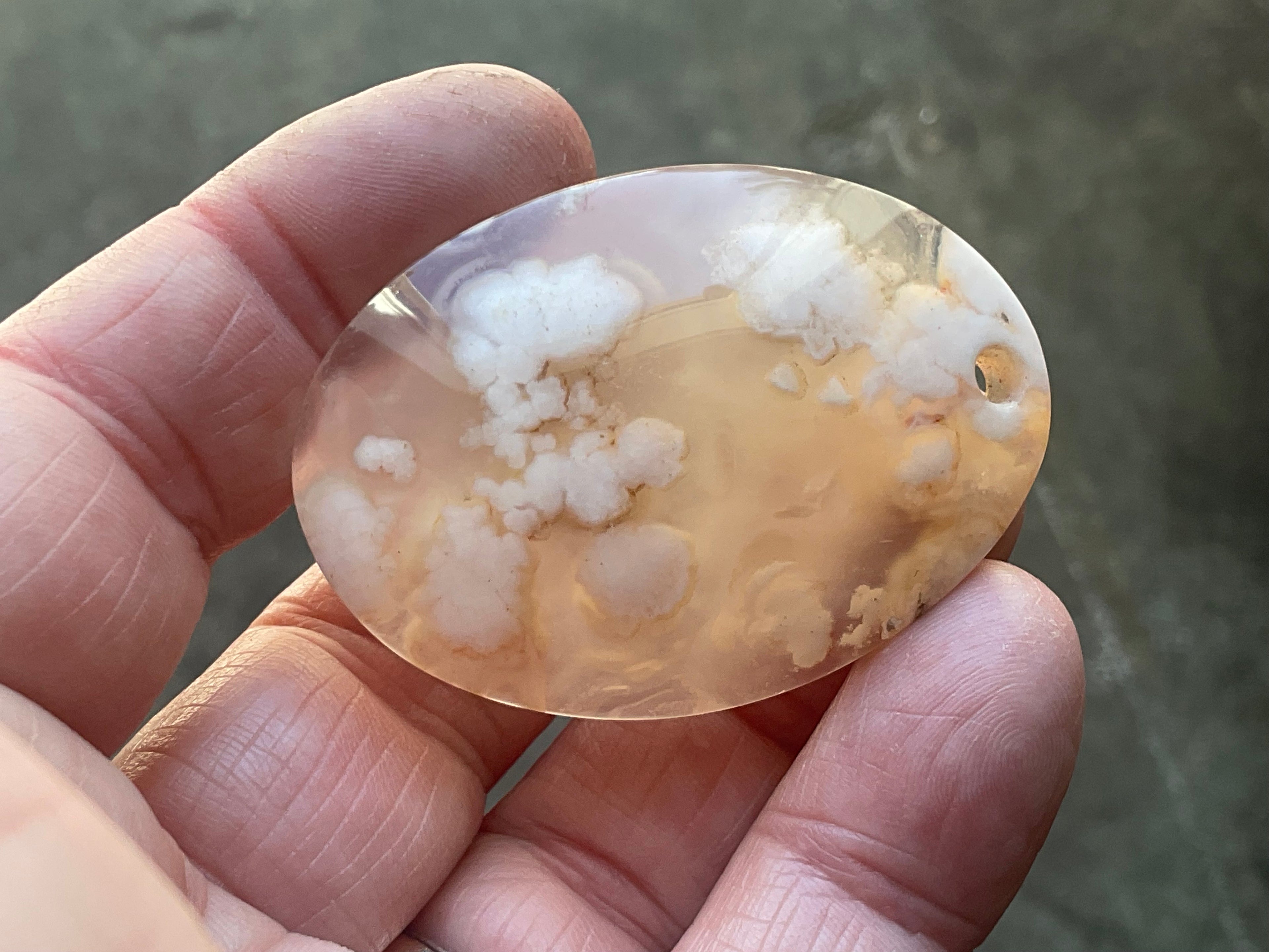 19g Flower Agate Pendant A