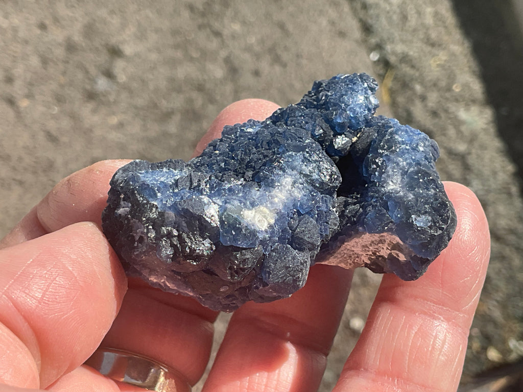 66g Blueberry Fluorite on Spirit Quartz Specimen 1C