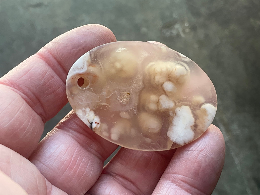 19g Flower Agate Pendant A