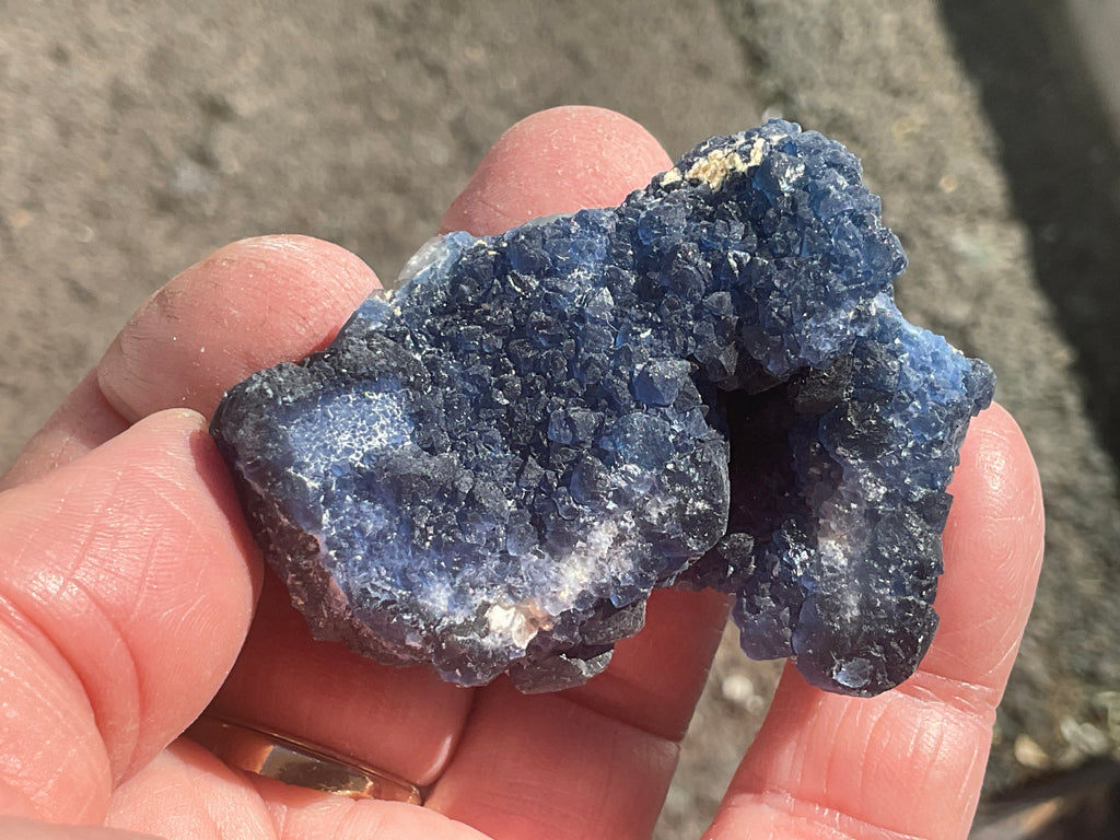 66g Blueberry Fluorite on Spirit Quartz Specimen 1C