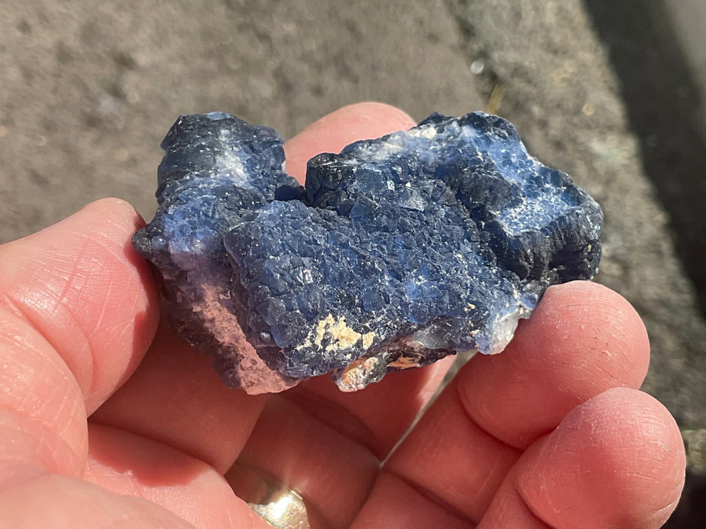 66g Blueberry Fluorite on Spirit Quartz Specimen 1C