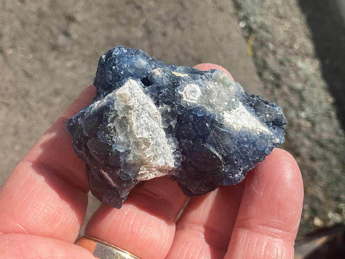 66g Blueberry Fluorite on Spirit Quartz Specimen 1C