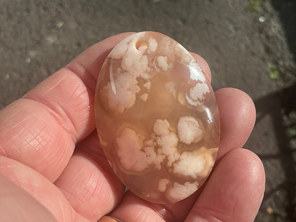 19g Flower Agate Pendant A