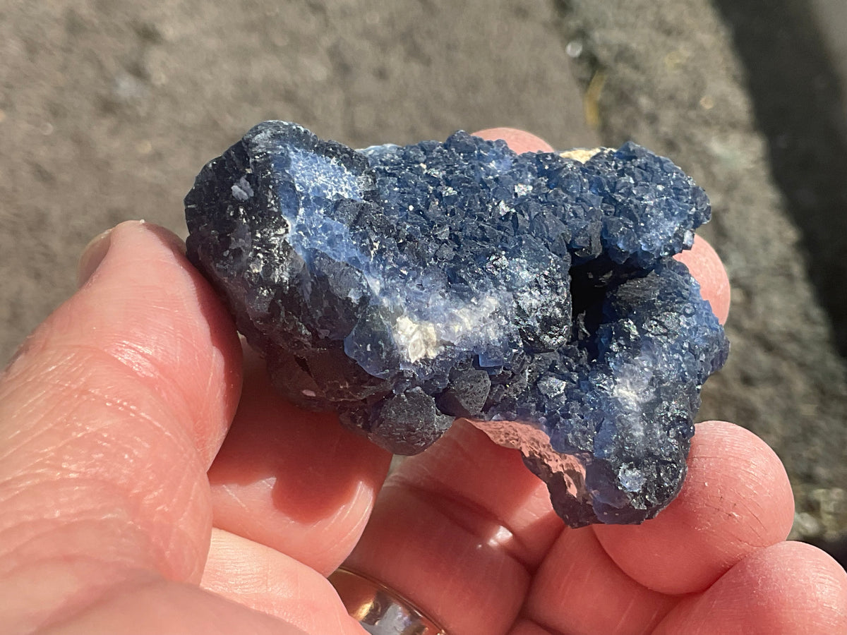 66g Blueberry Fluorite on Spirit Quartz Specimen 1C