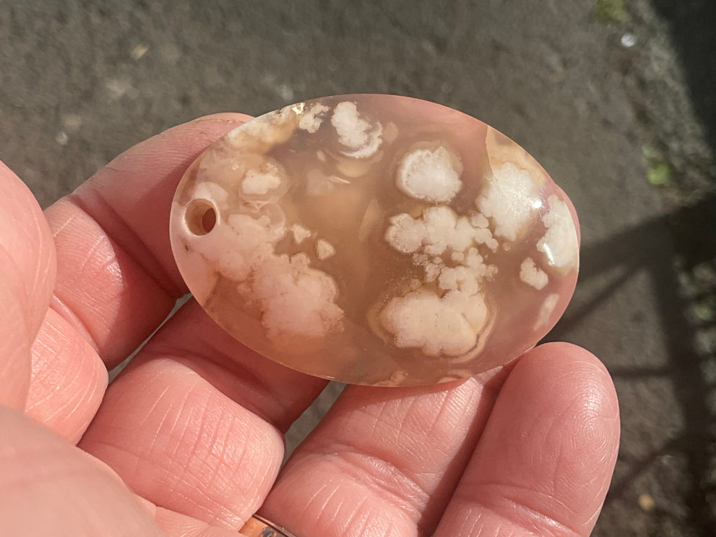 19g Flower Agate Pendant A