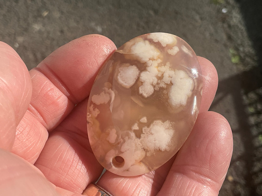 19g Flower Agate Pendant A