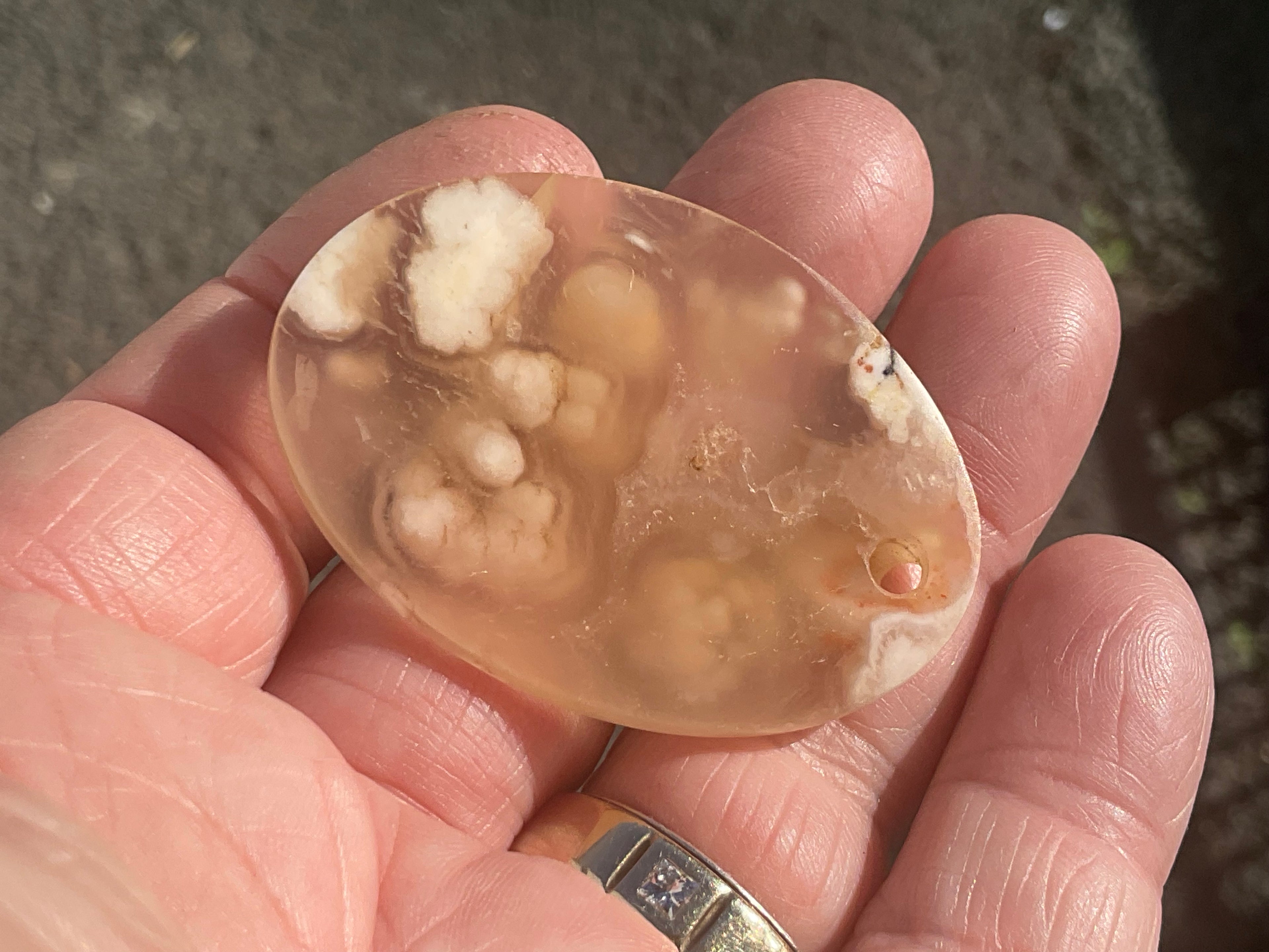 19g Flower Agate Pendant A