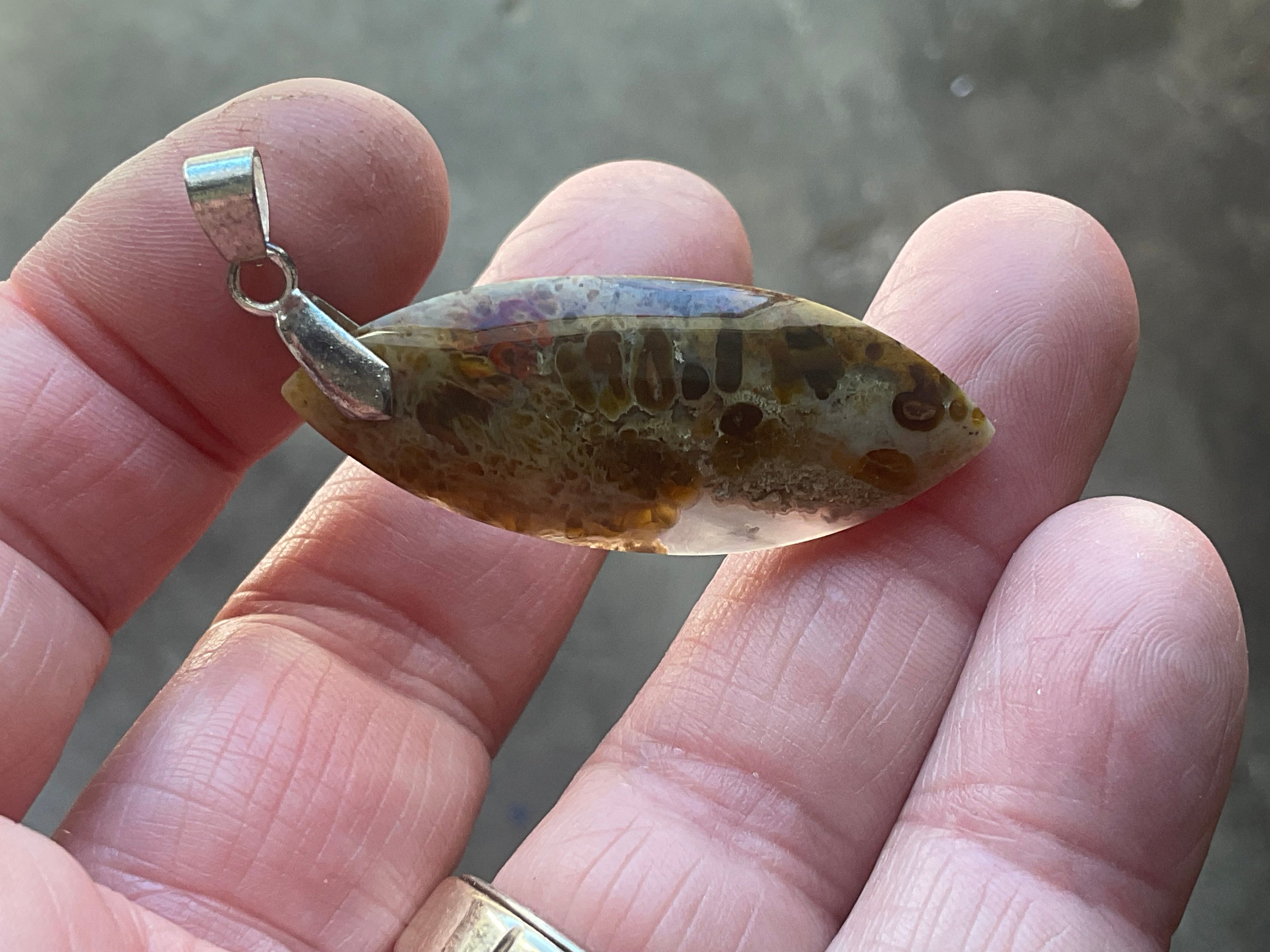 Indonesian Plume Agate Pendant 1B