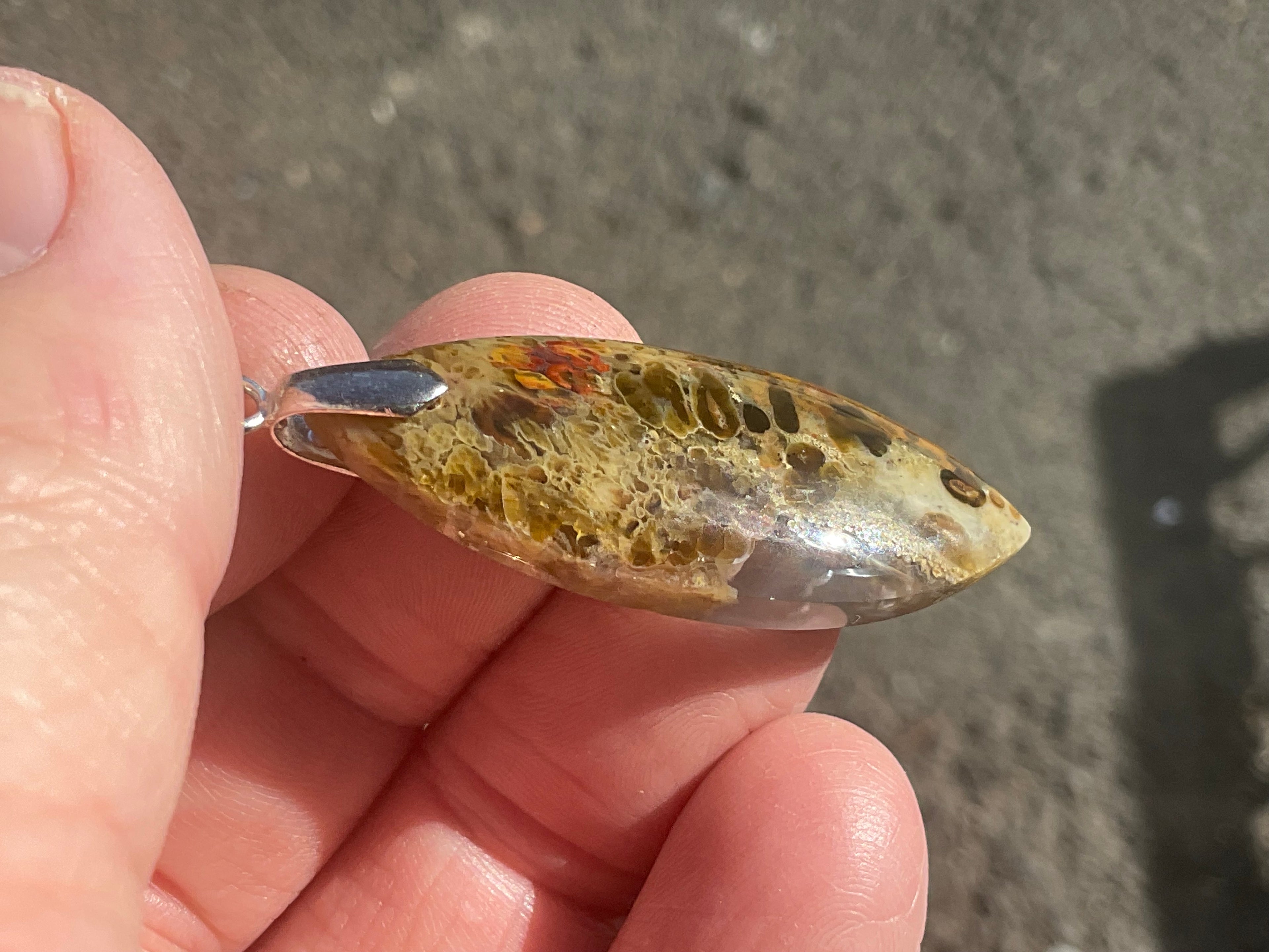 Indonesian Plume Agate Pendant 1B