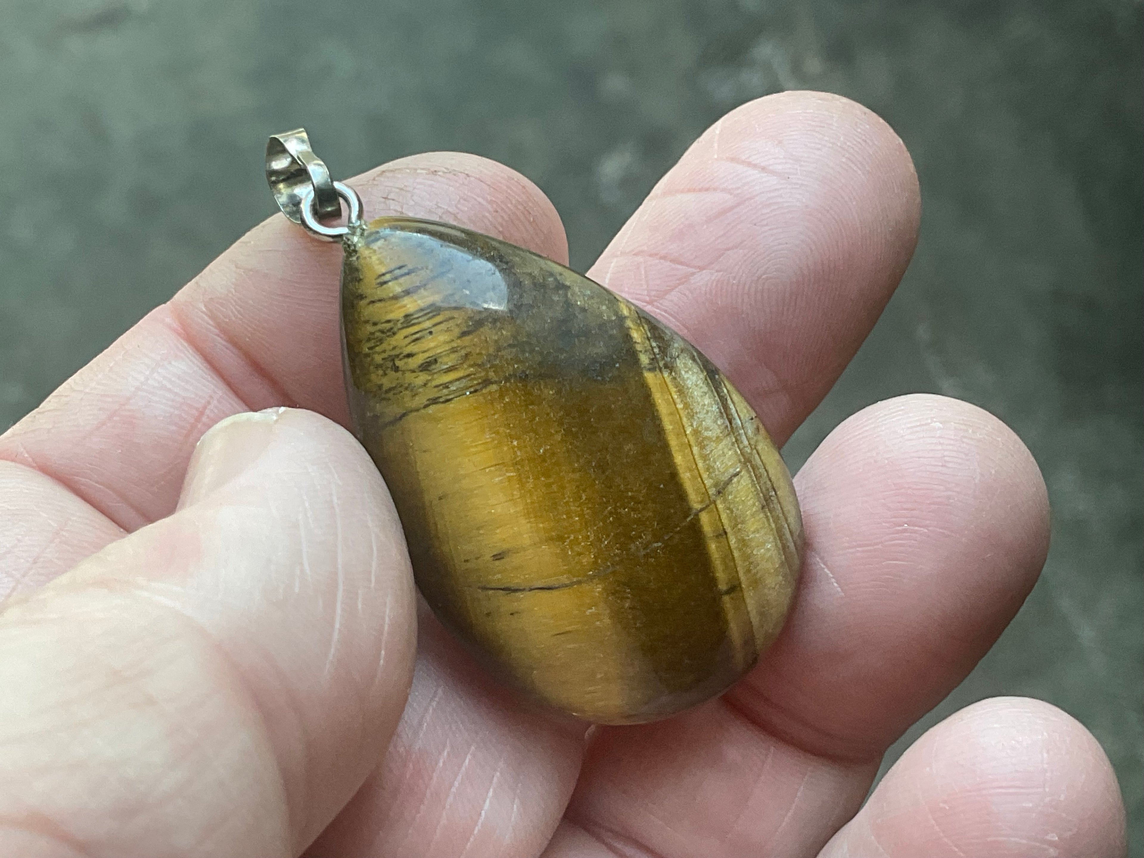 14g Tiger Eye Pendant - Teardrop 2B