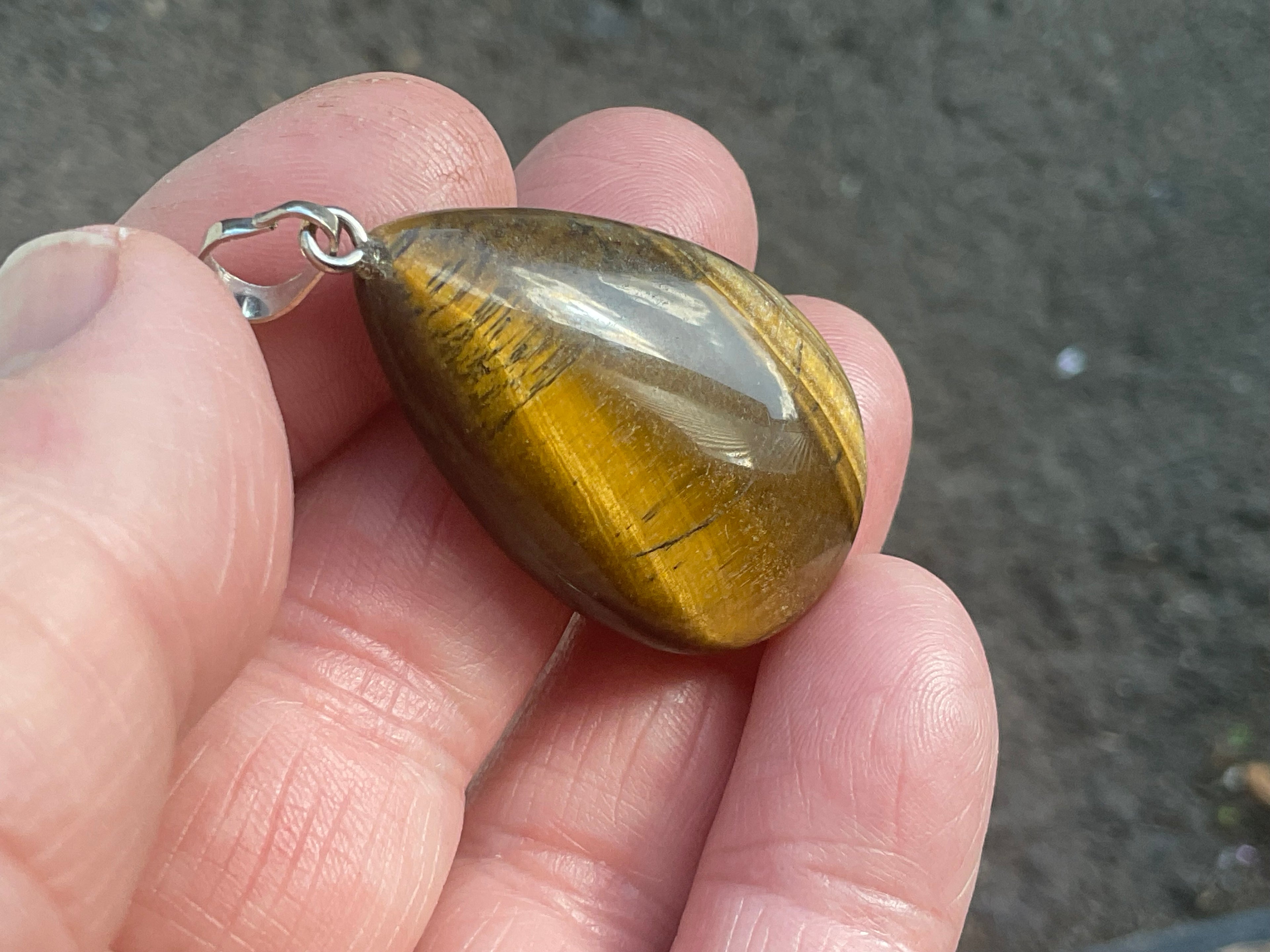 14g Tiger Eye Pendant - Teardrop 2B