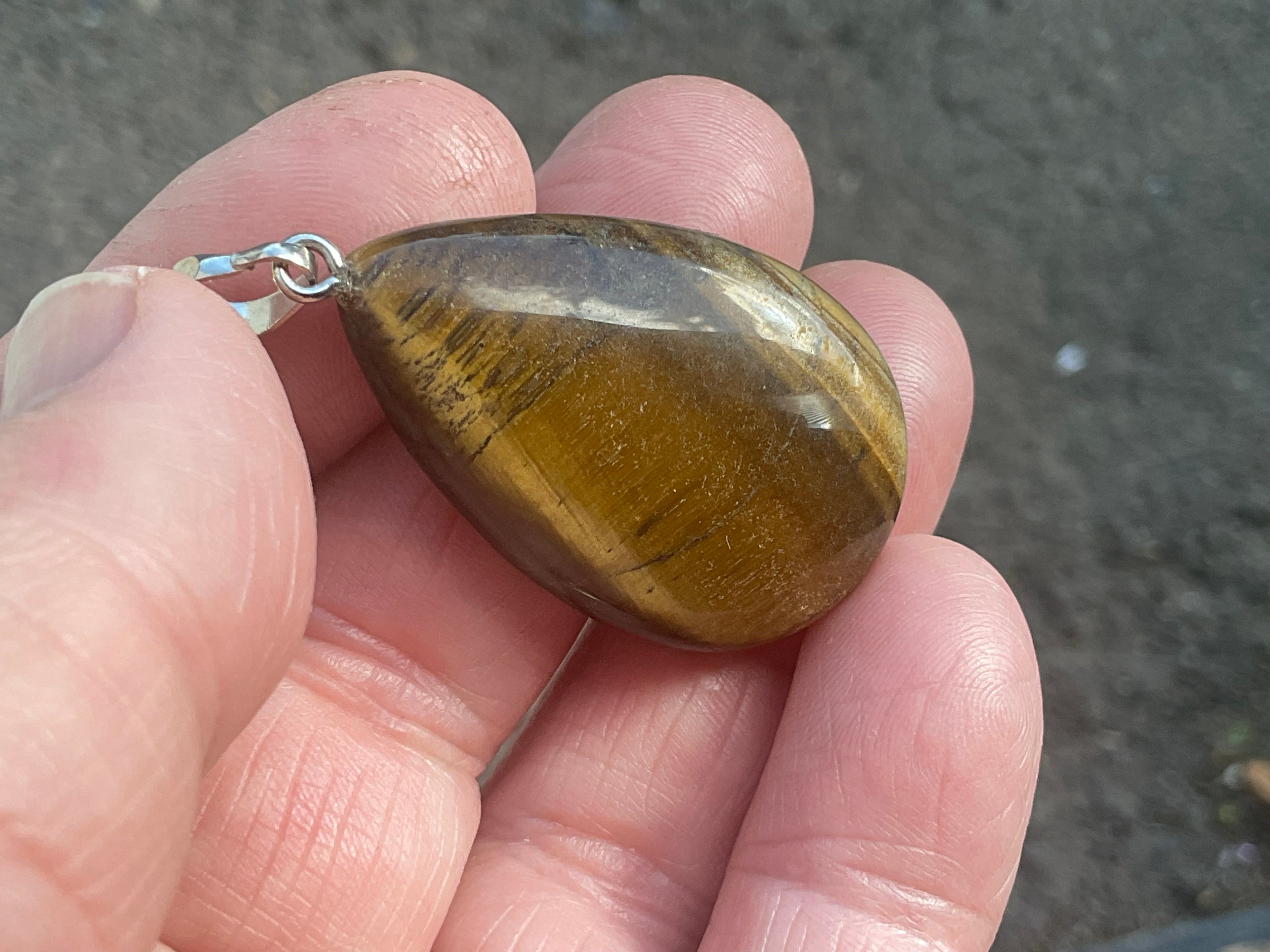 14g Tiger Eye Pendant - Teardrop 2B