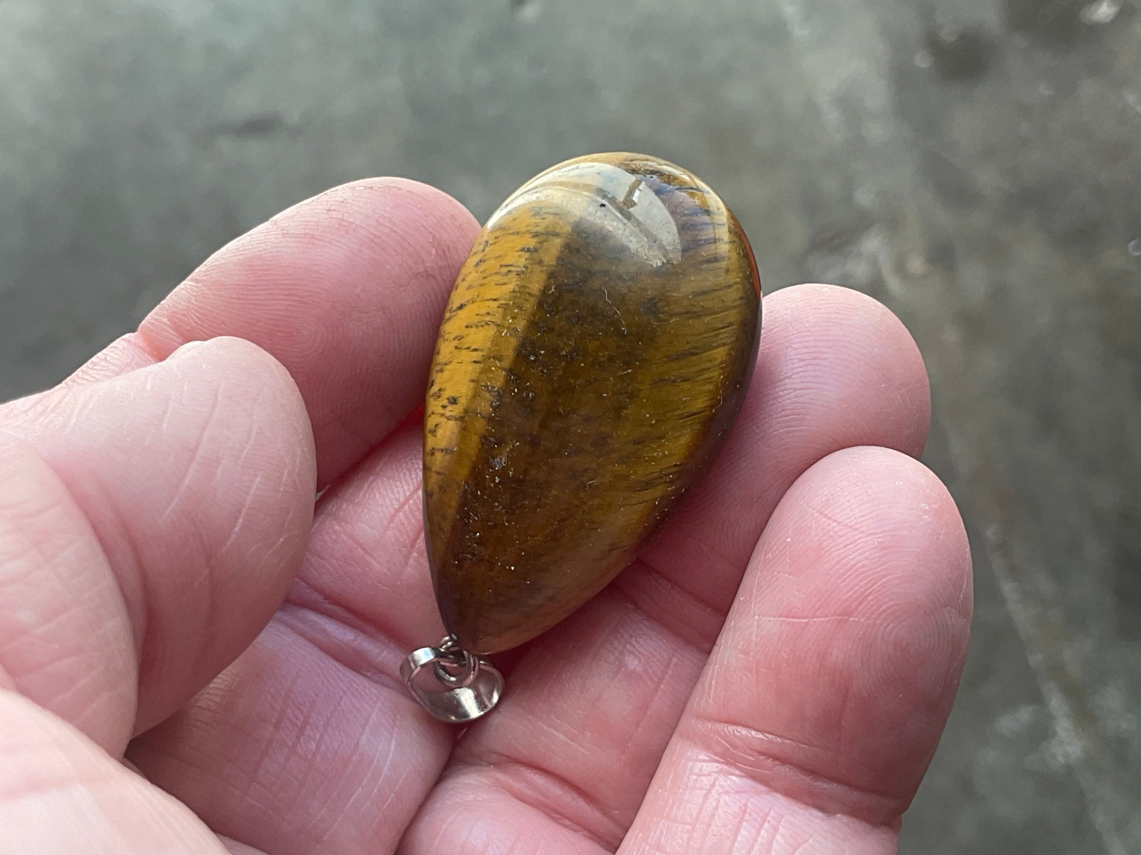 15g Tiger Eye Pendant - Teardrop 3B