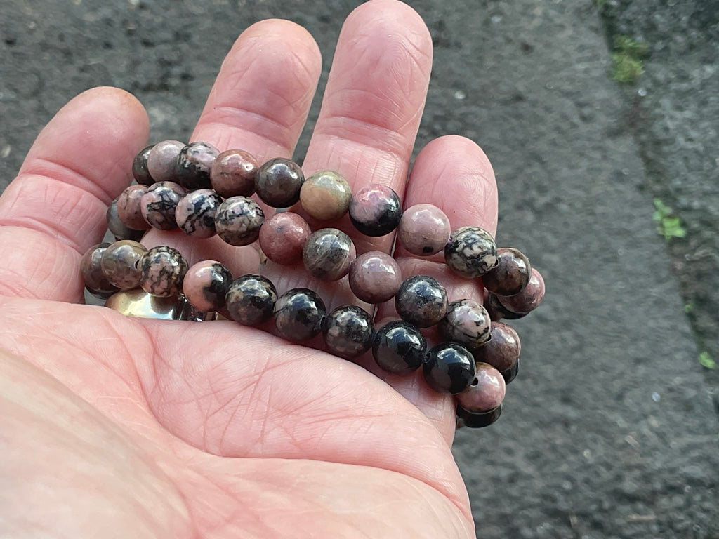8mm Rhodenite Bead Bracelet
