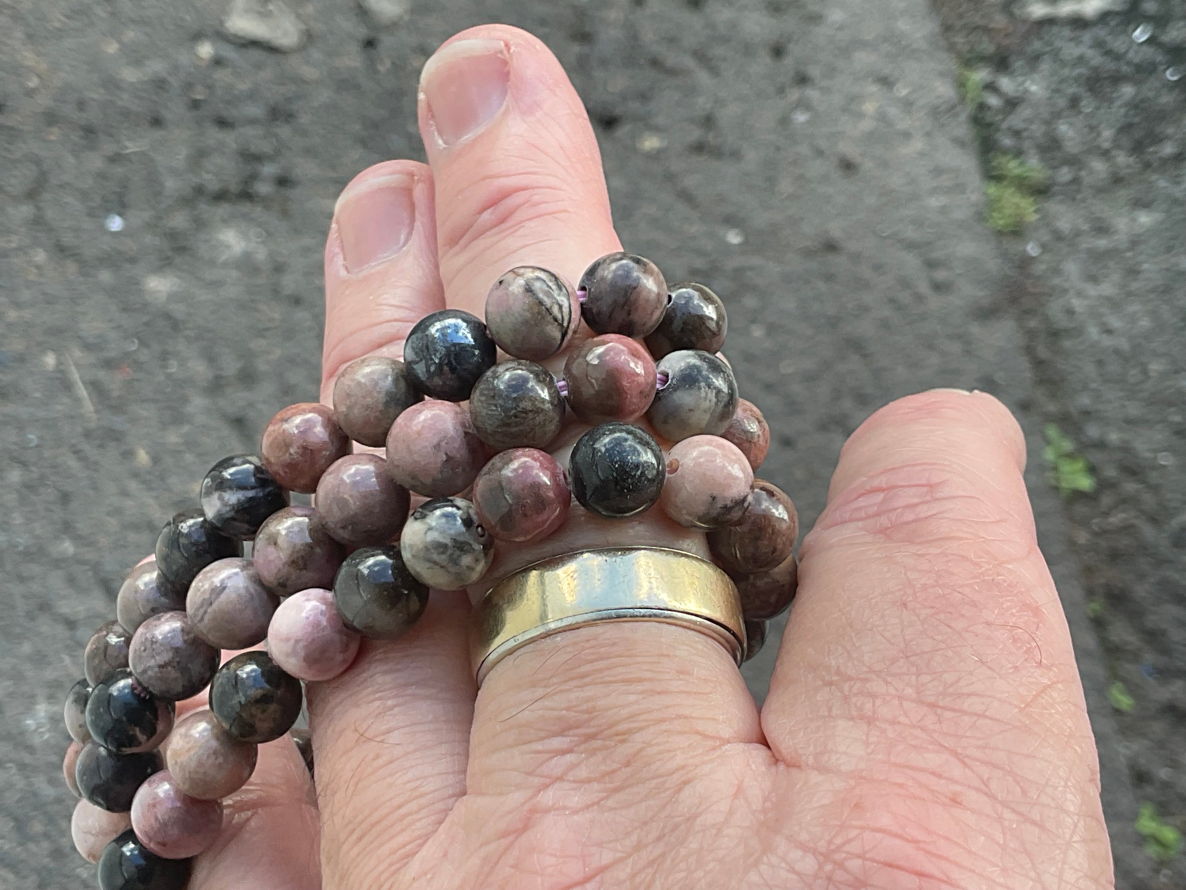 8mm Rhodenite Bead Bracelet