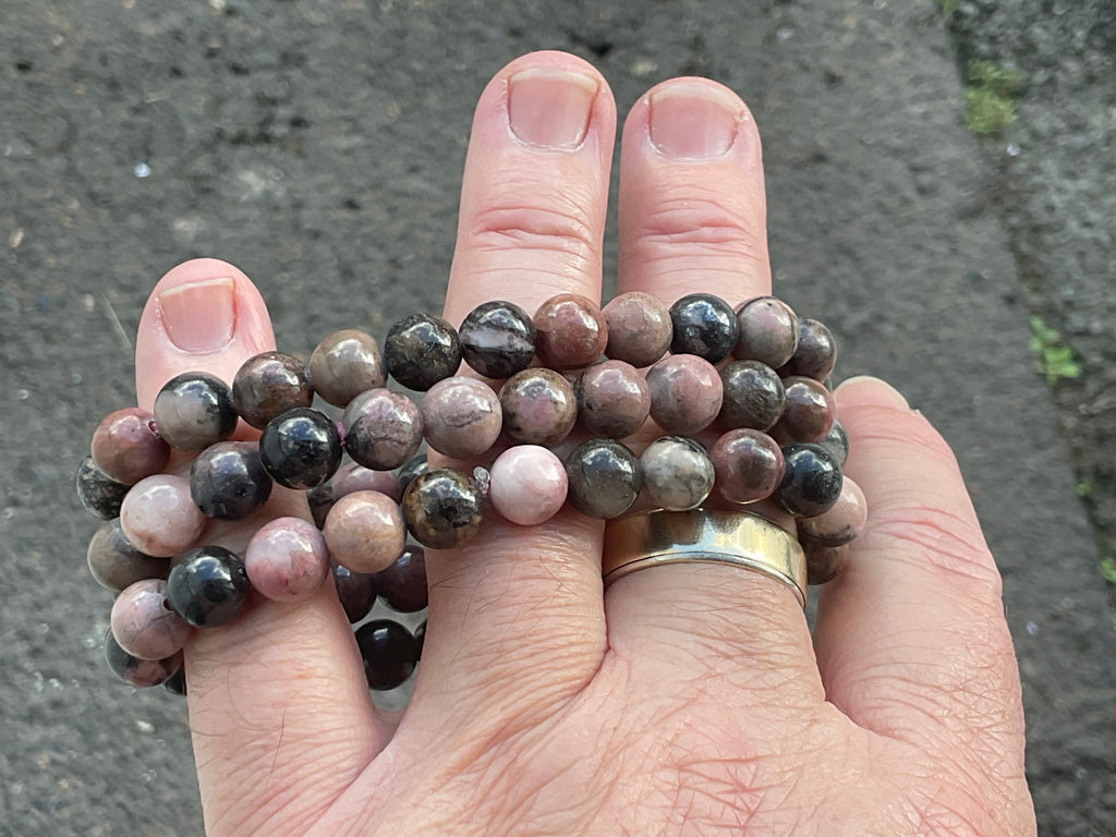 8mm Rhodenite Bead Bracelet
