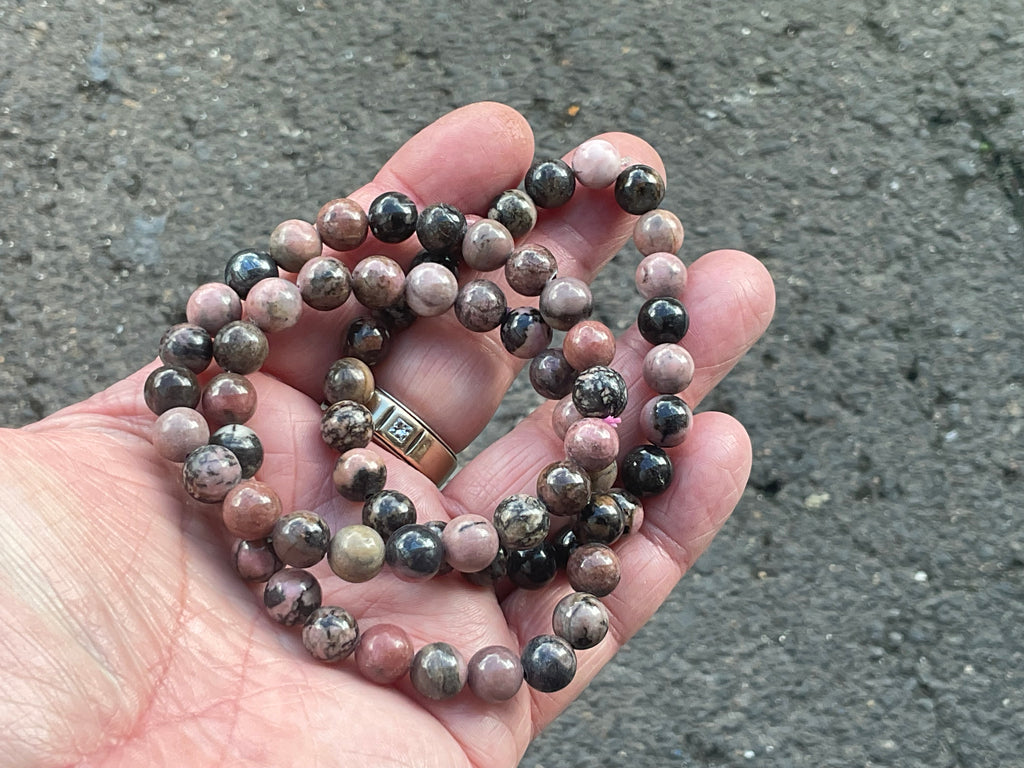 8mm Rhodenite Bead Bracelet