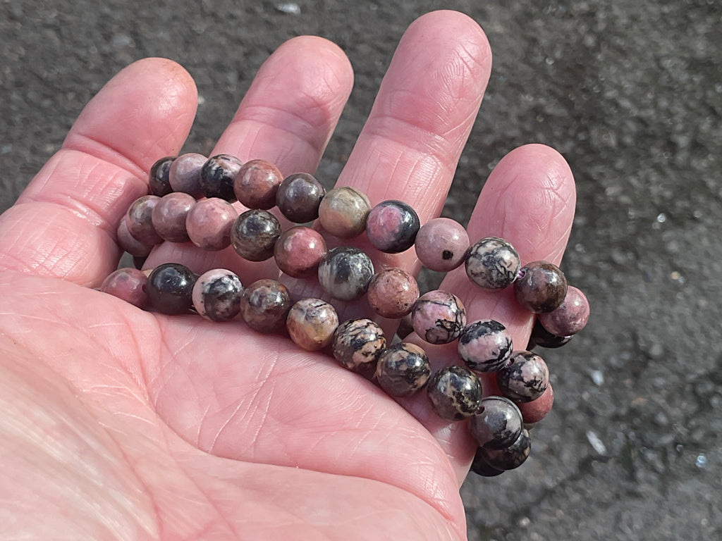 8mm Rhodenite Bead Bracelet