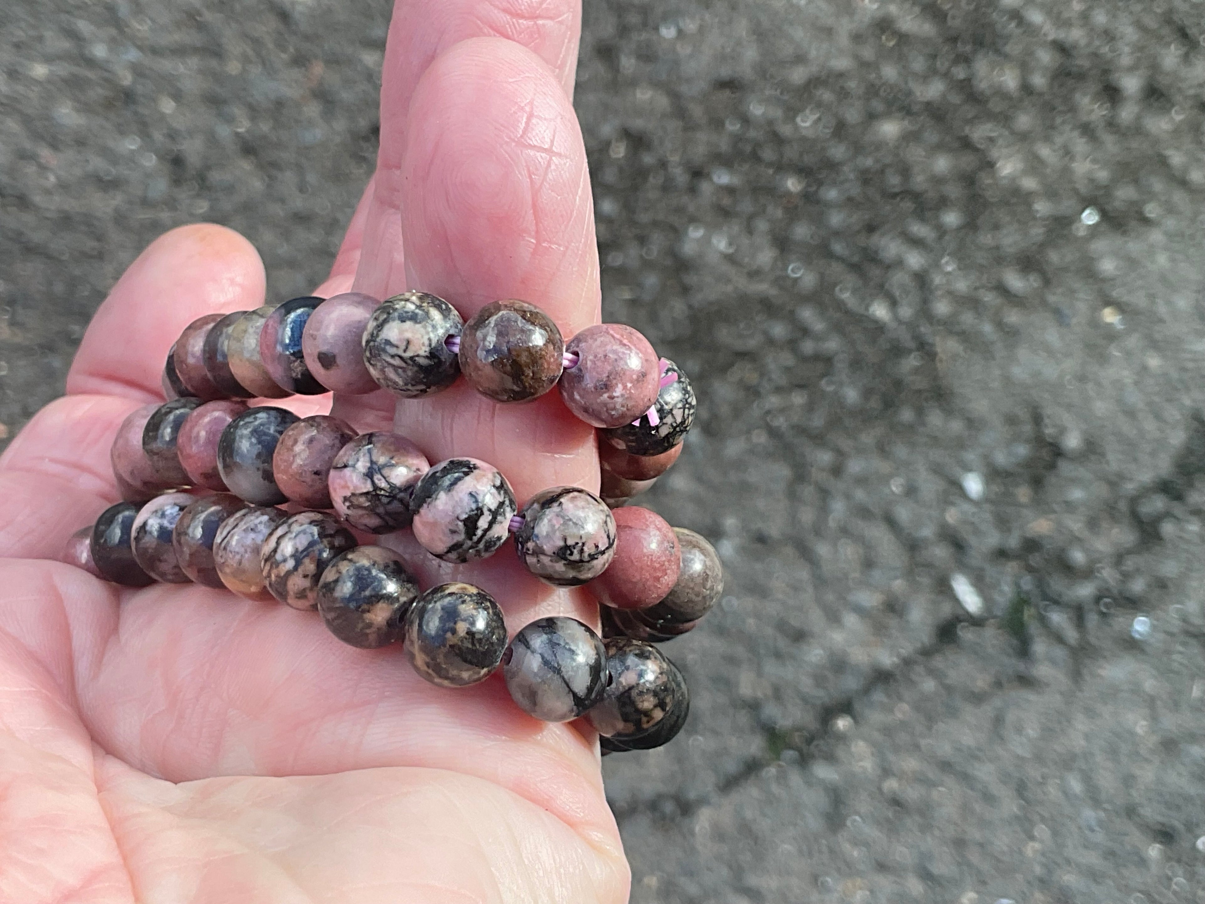 8mm Rhodenite Bead Bracelet
