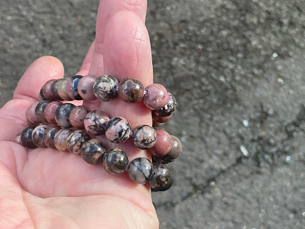 8mm Rhodenite Bead Bracelet