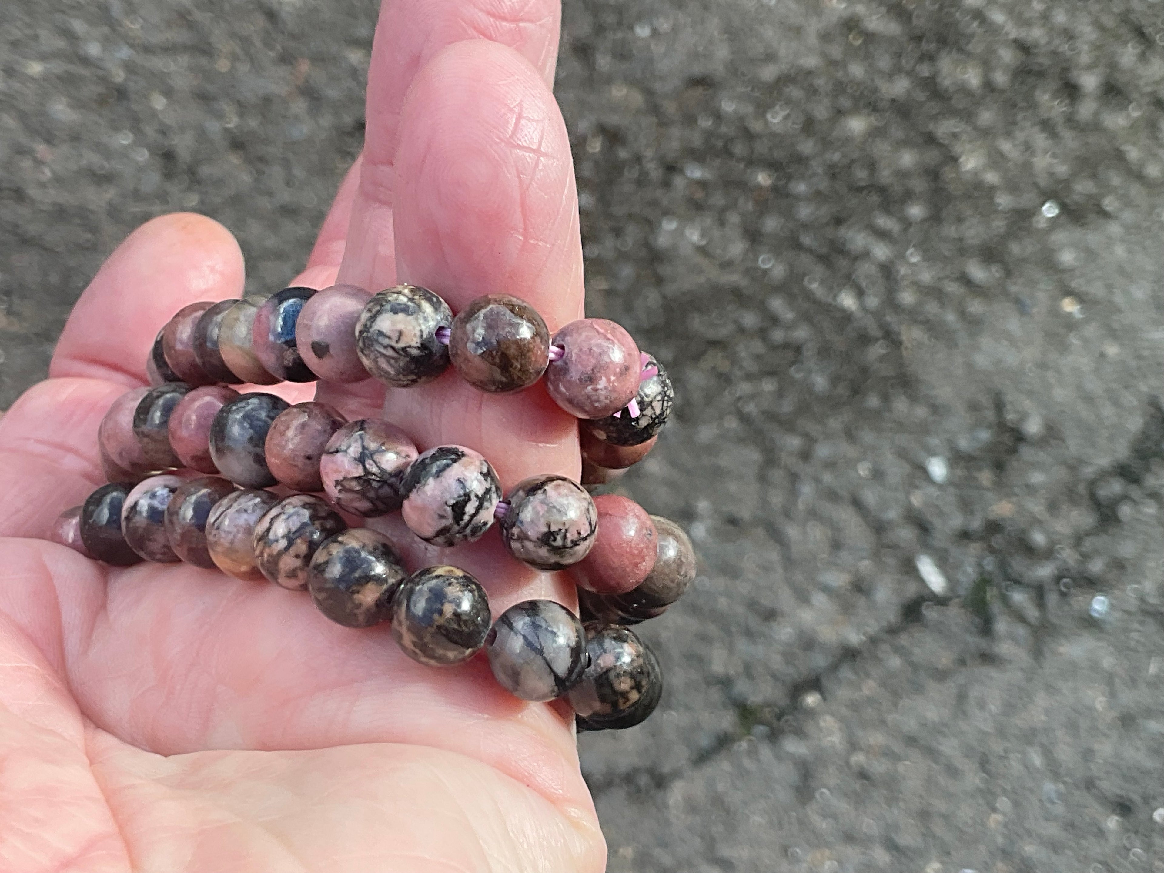 8mm Rhodenite Bead Bracelet