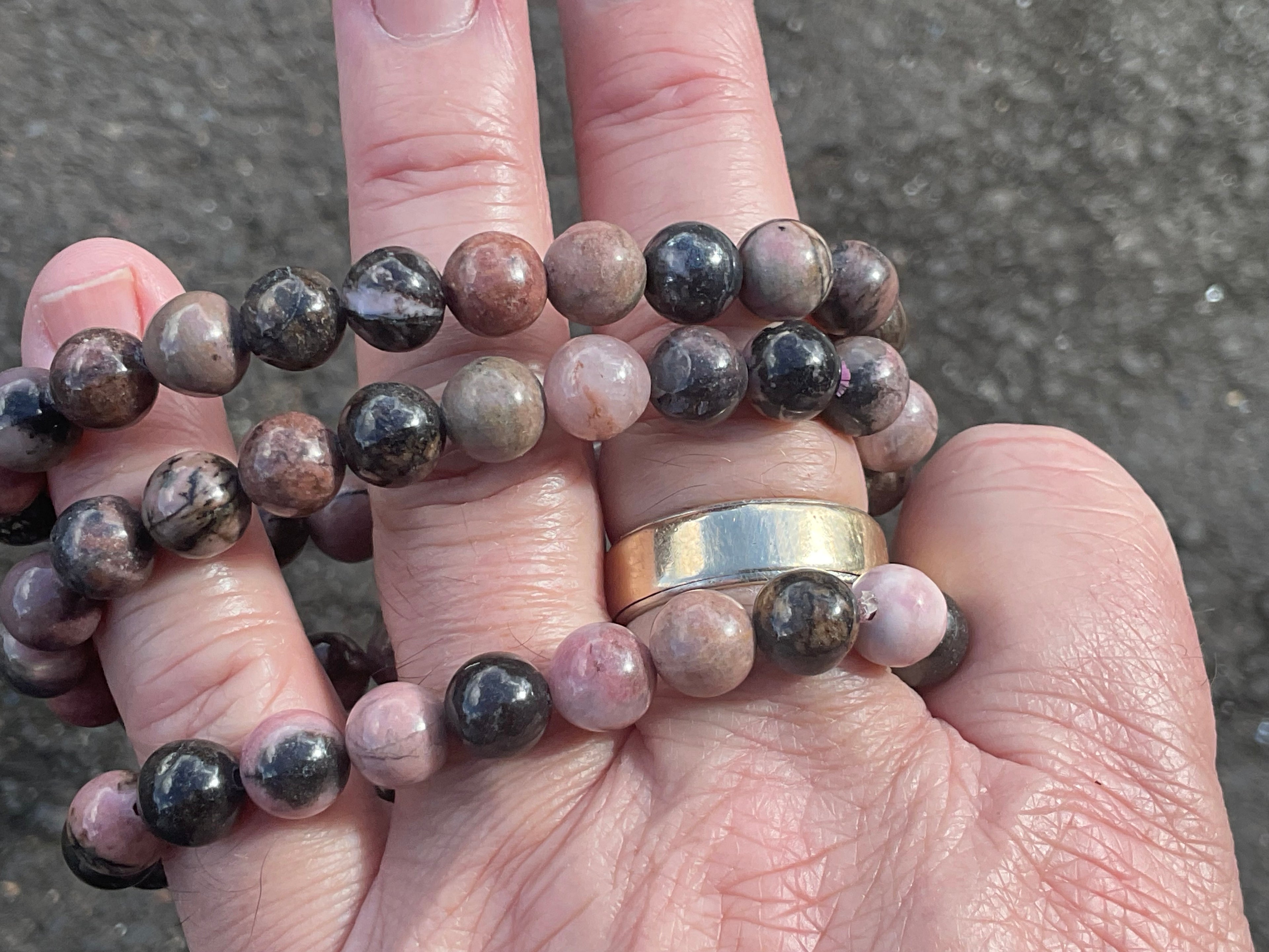 8mm Rhodenite Bead Bracelet