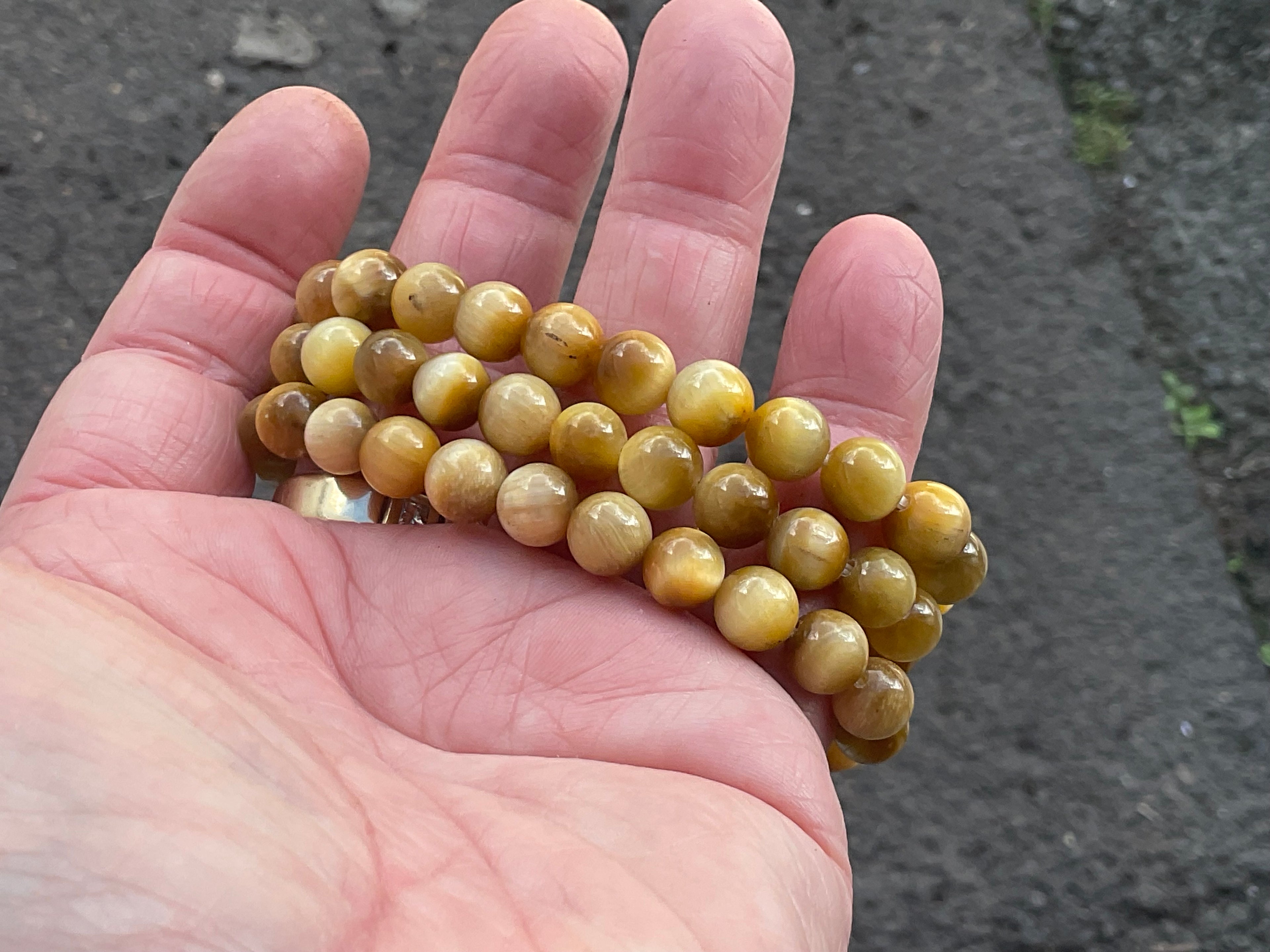 8mm Honey Tiger Eye Bead Bracelet