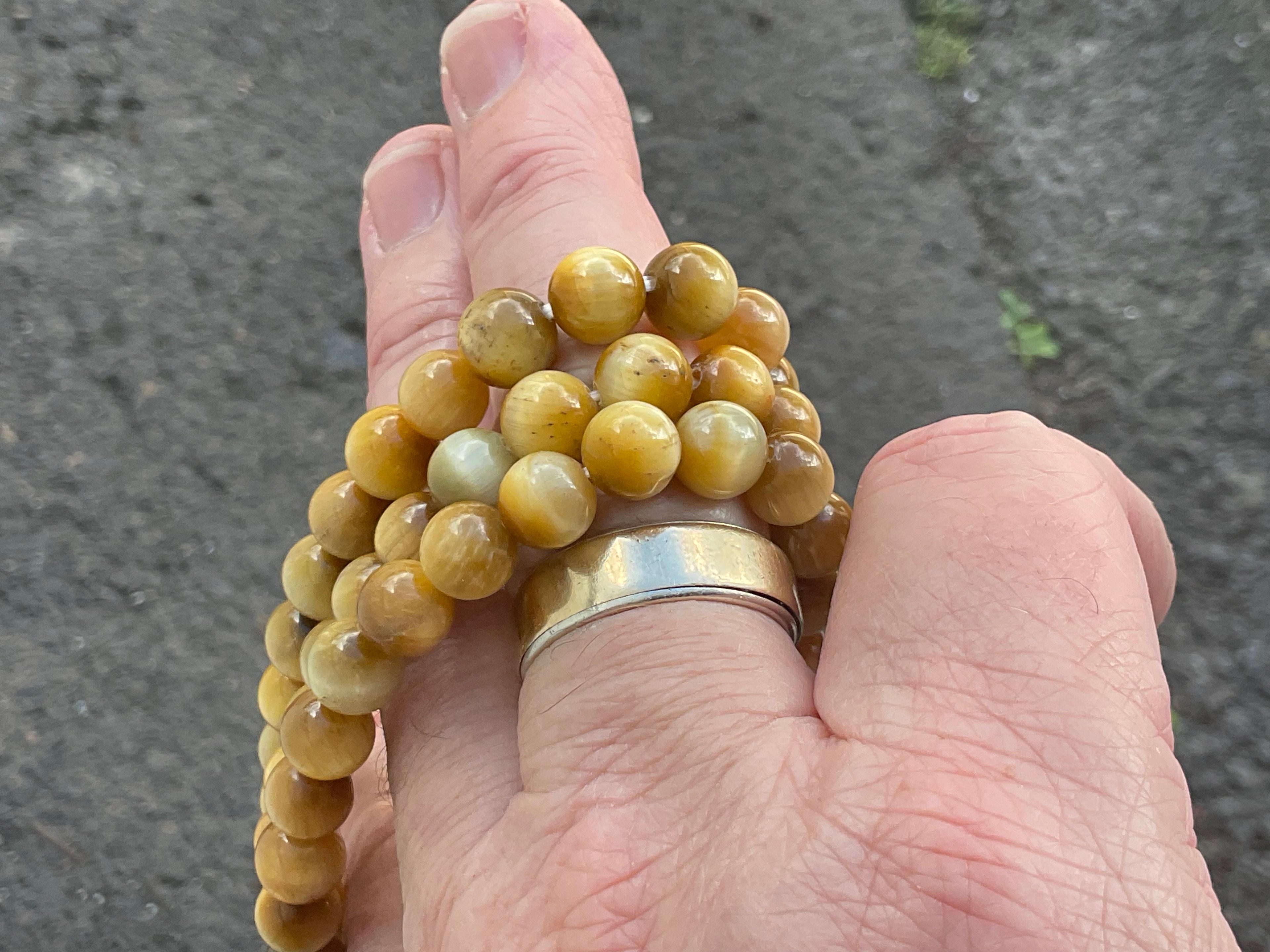 8mm Honey Tiger Eye Bead Bracelet