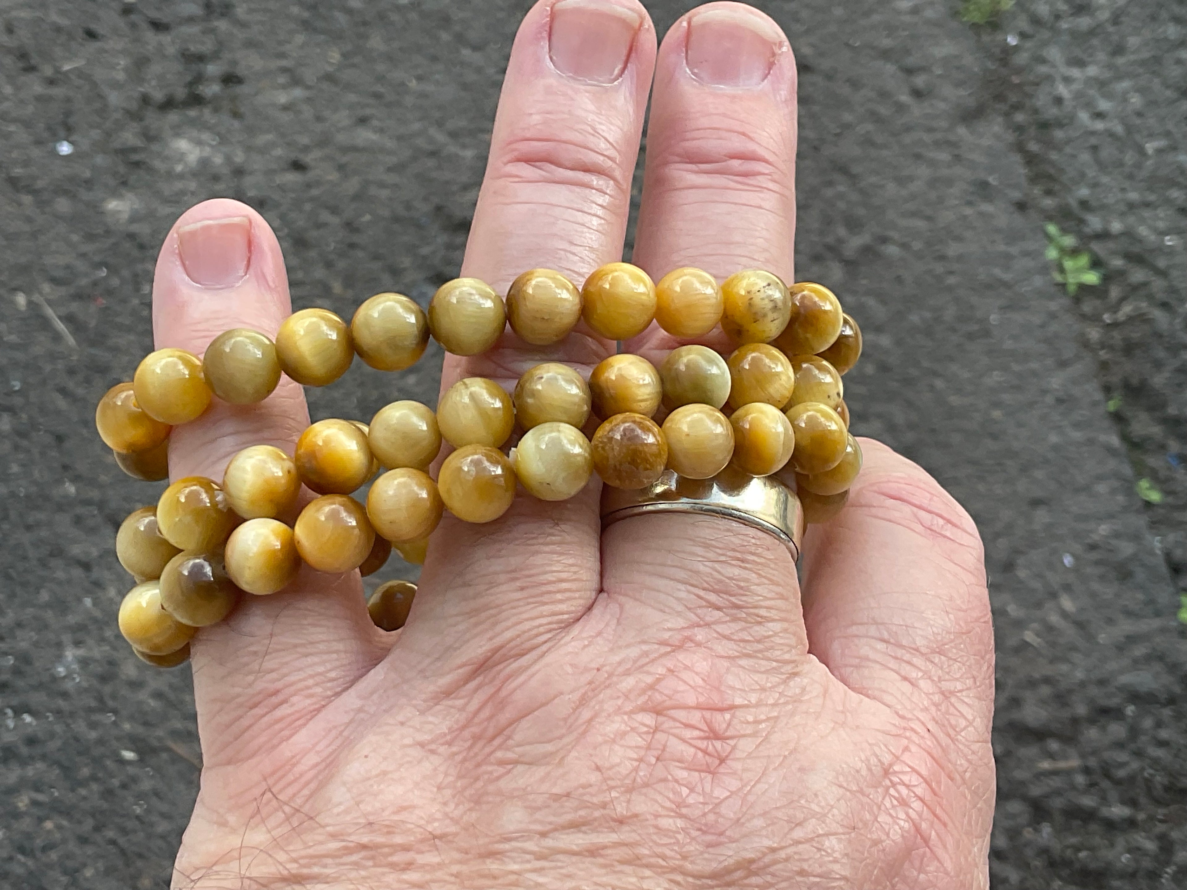 8mm Honey Tiger Eye Bead Bracelet