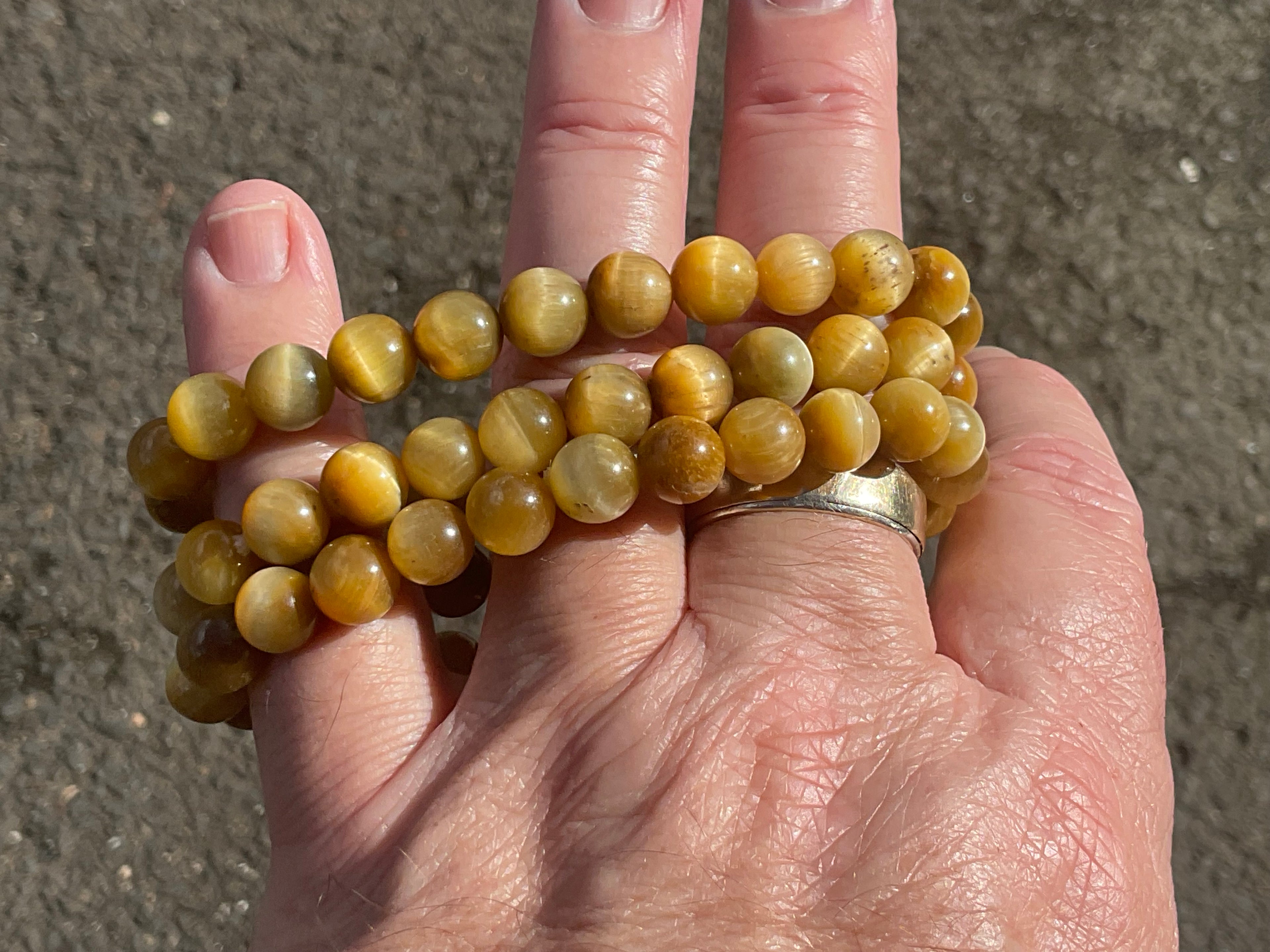 8mm Honey Tiger Eye Bead Bracelet