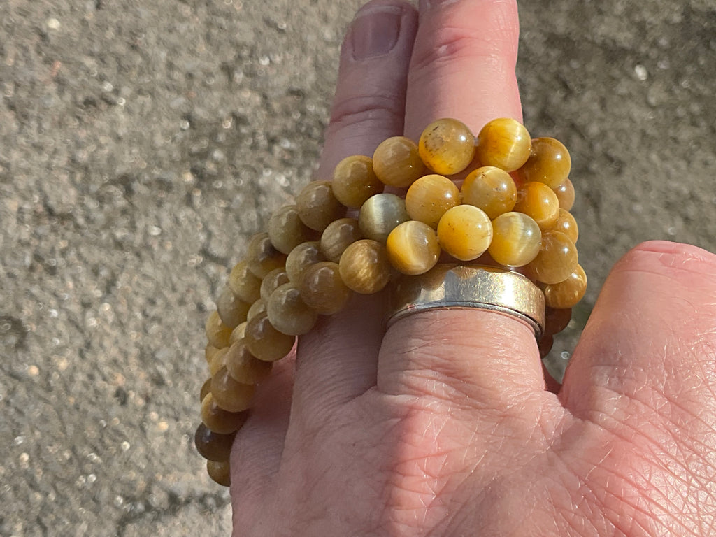 8mm Honey Tiger Eye Bead Bracelet