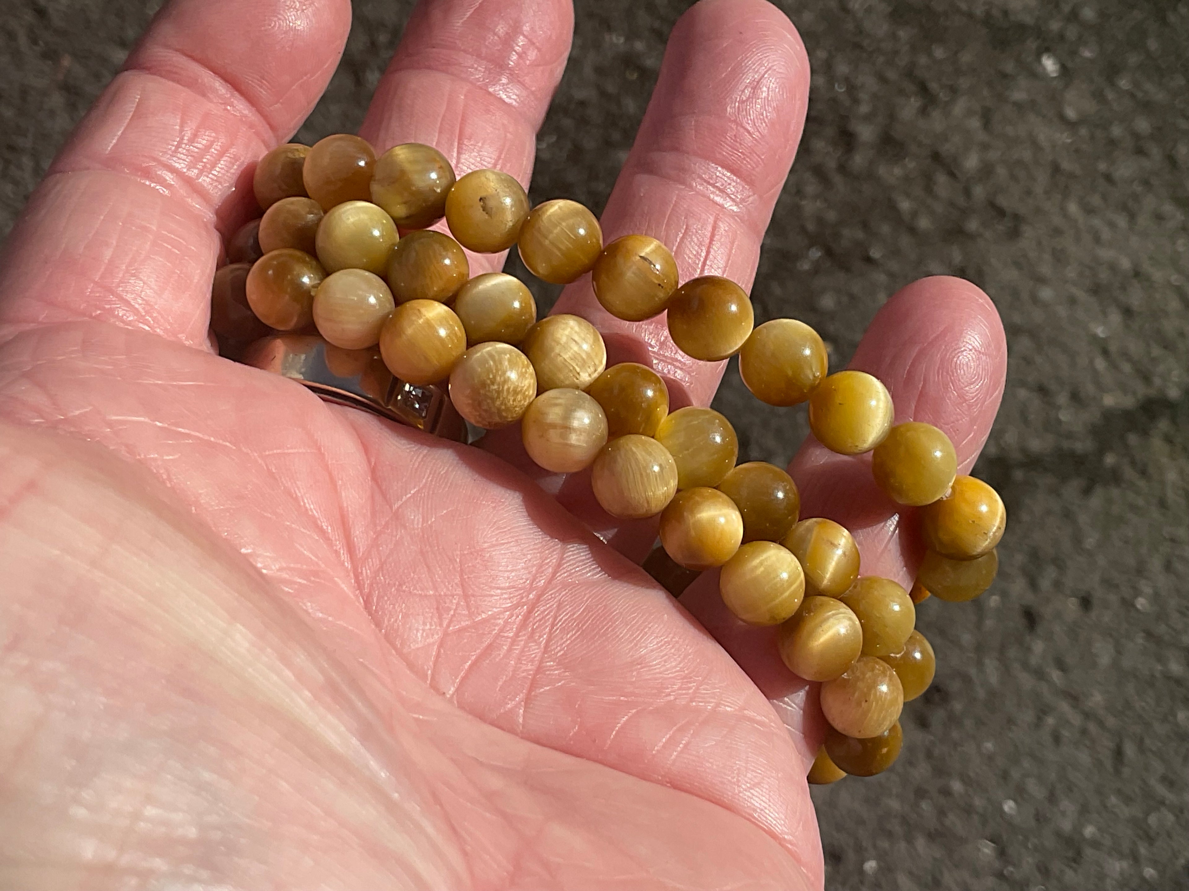 8mm Honey Tiger Eye Bead Bracelet