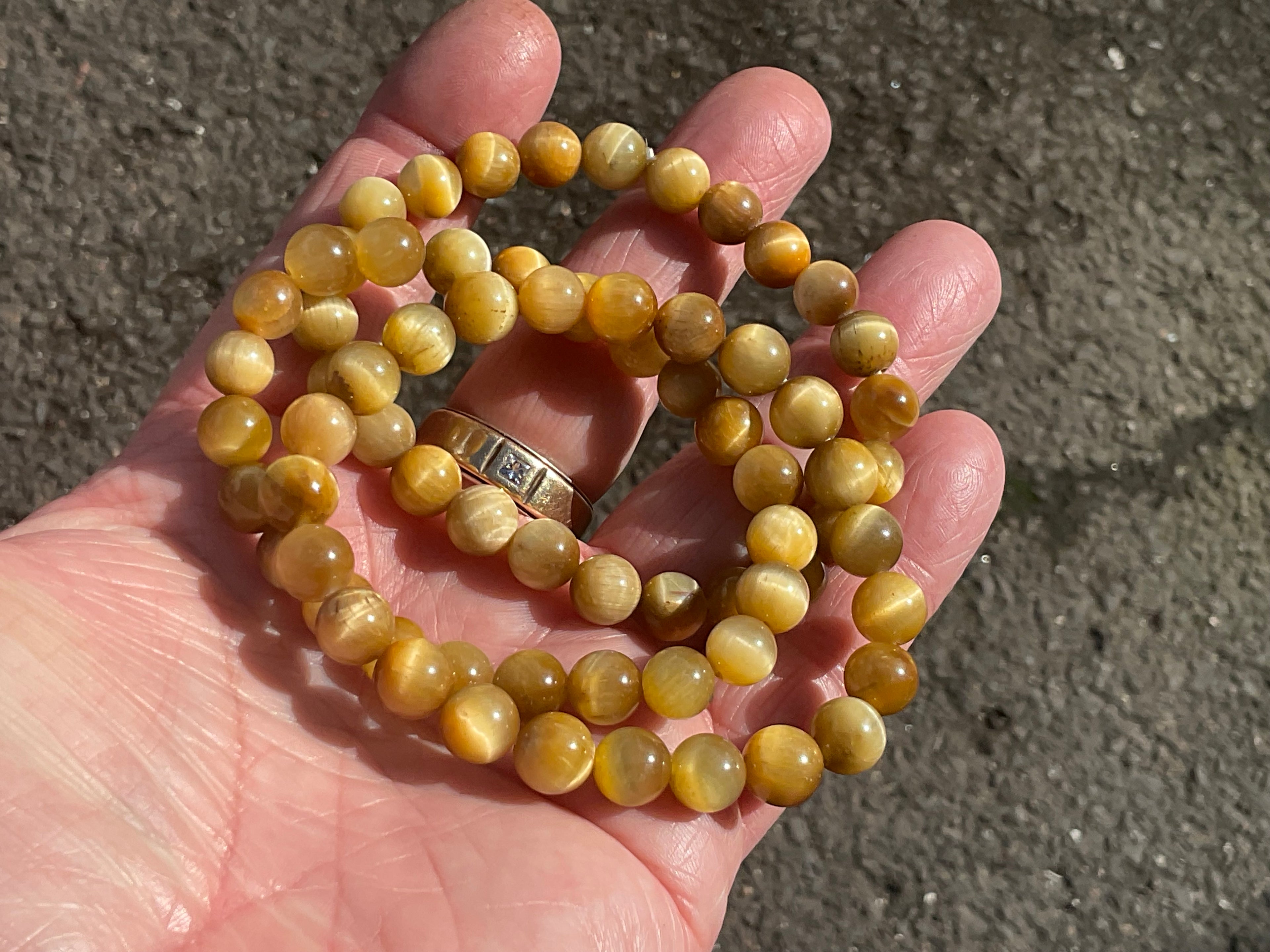 8mm Honey Tiger Eye Bead Bracelet