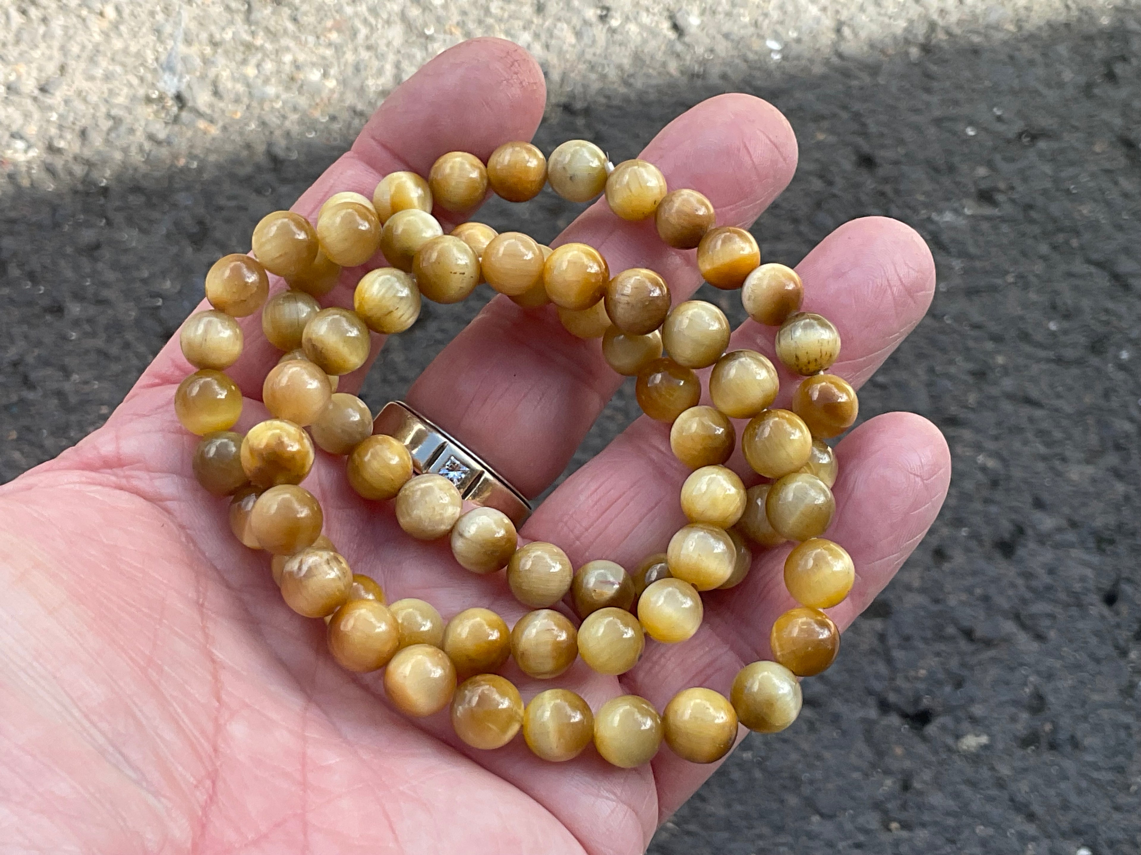 8mm Honey Tiger Eye Bead Bracelet