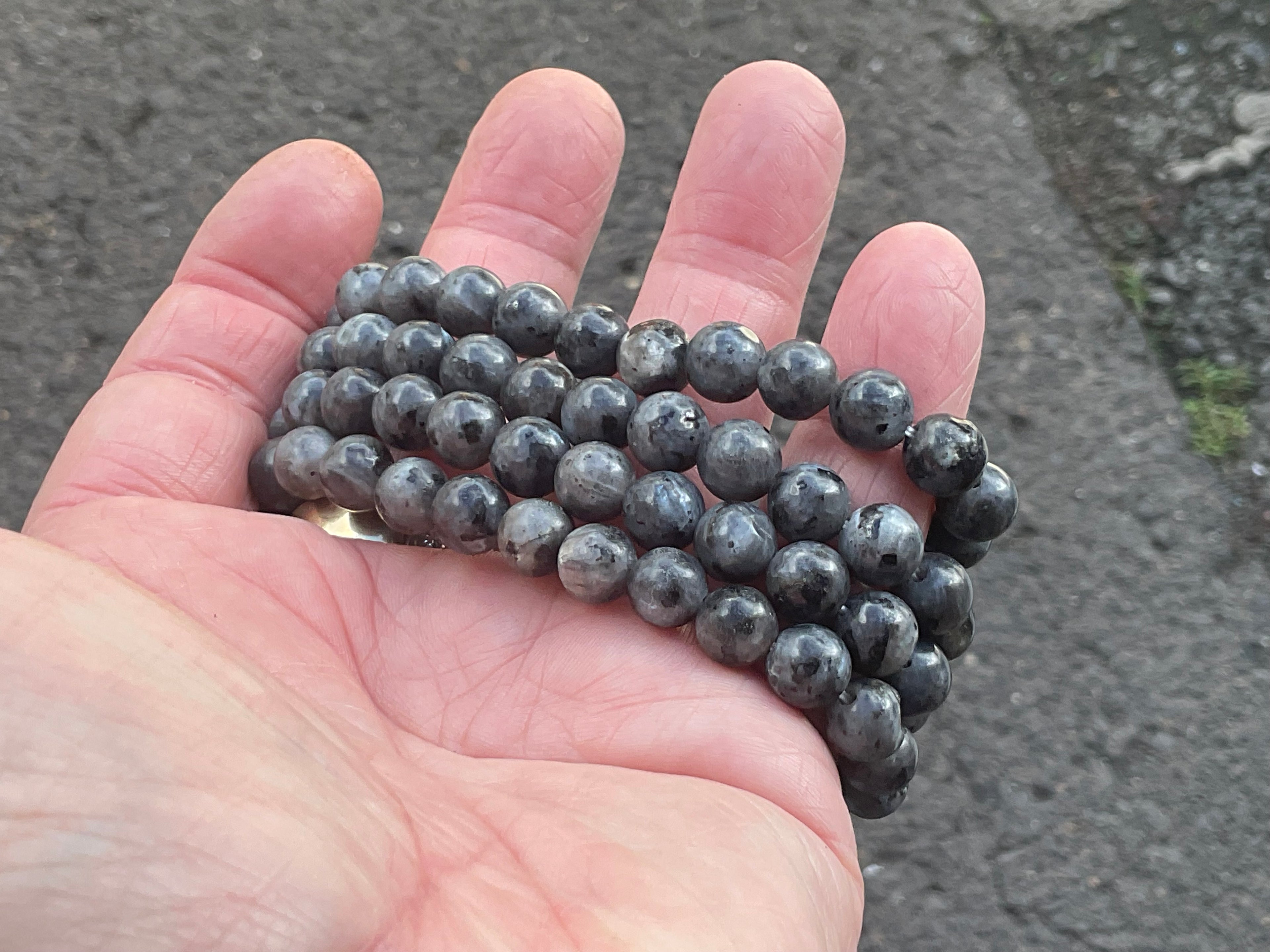 7mm Larvikite Bead Bracelet