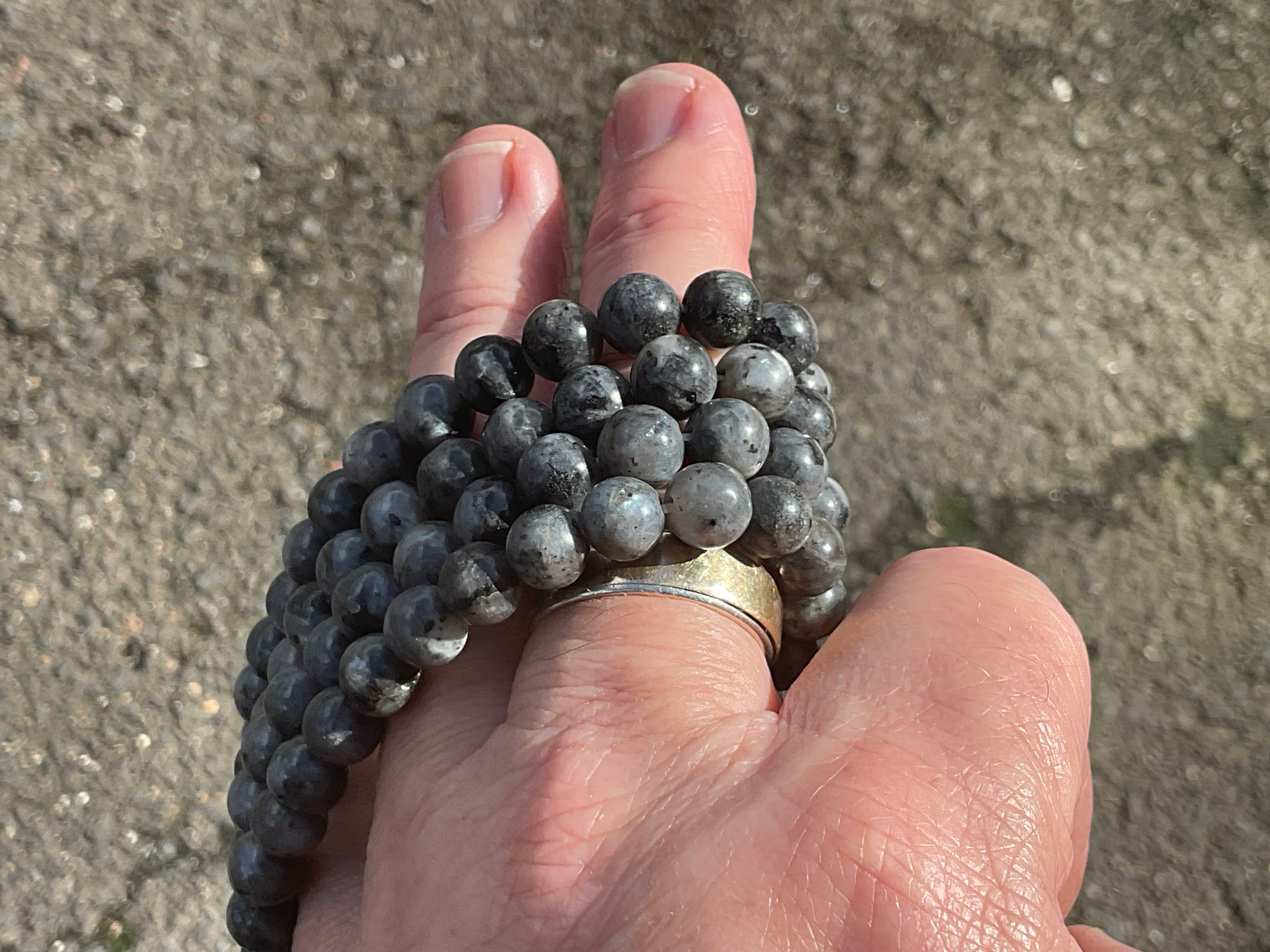 7mm Larvikite Bead Bracelet