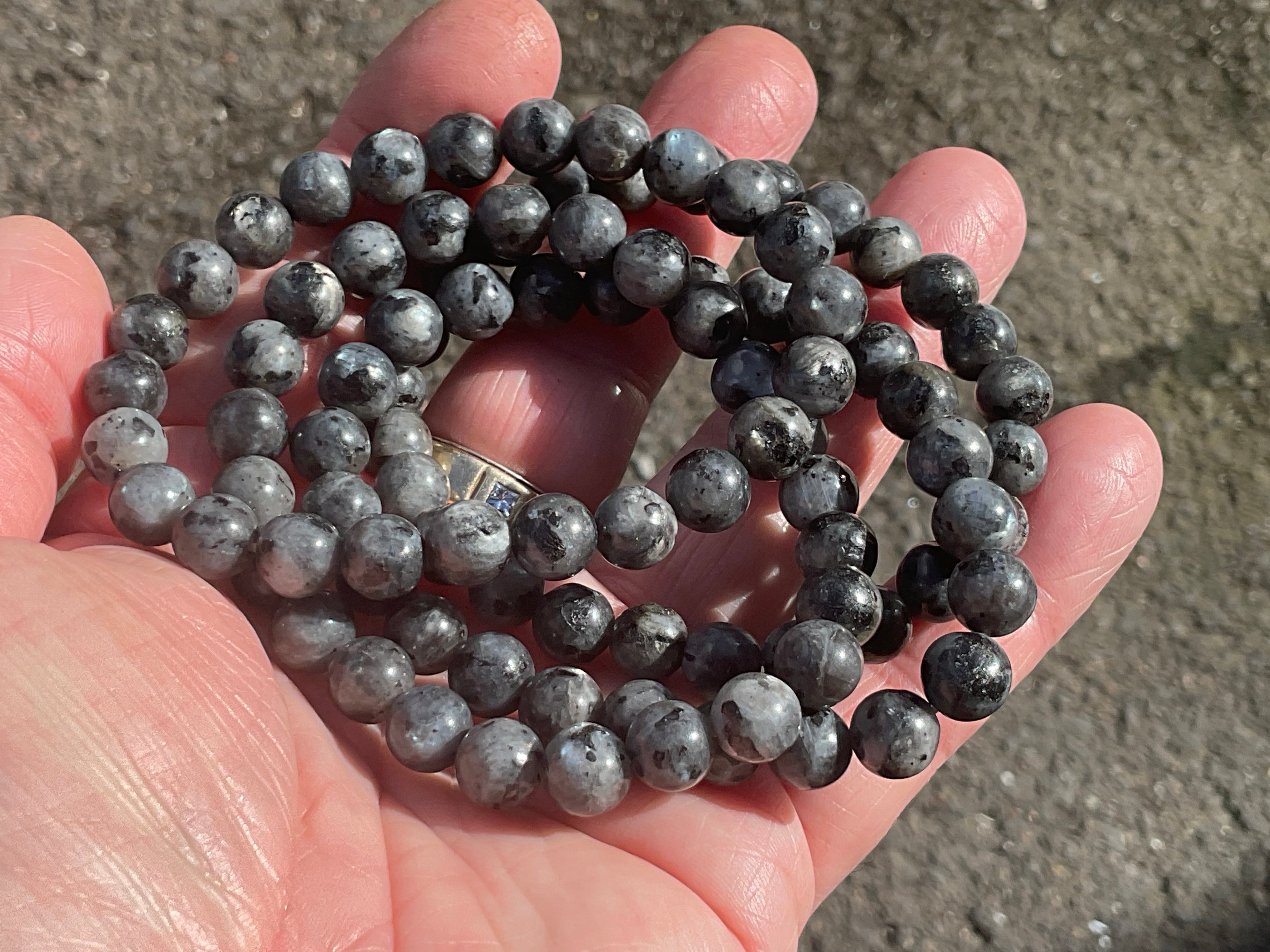 7mm Larvikite Bead Bracelet