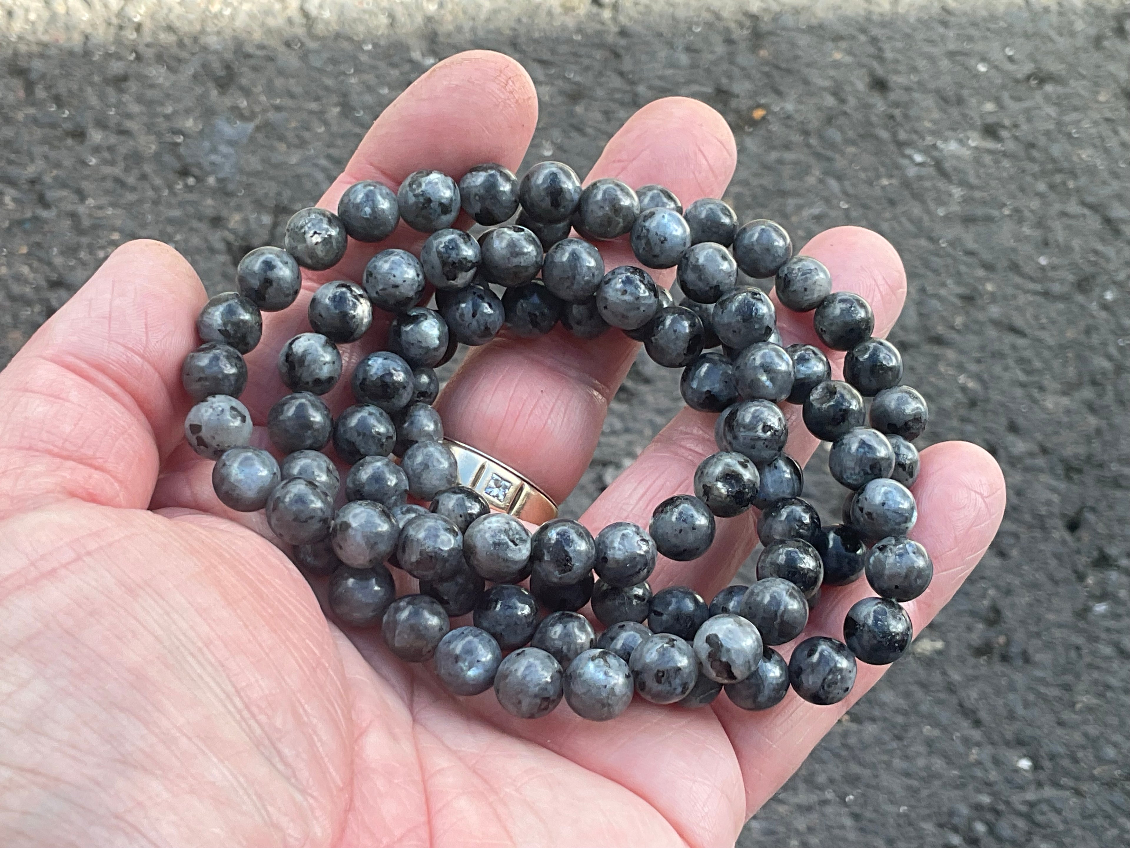 7mm Larvikite Bead Bracelet