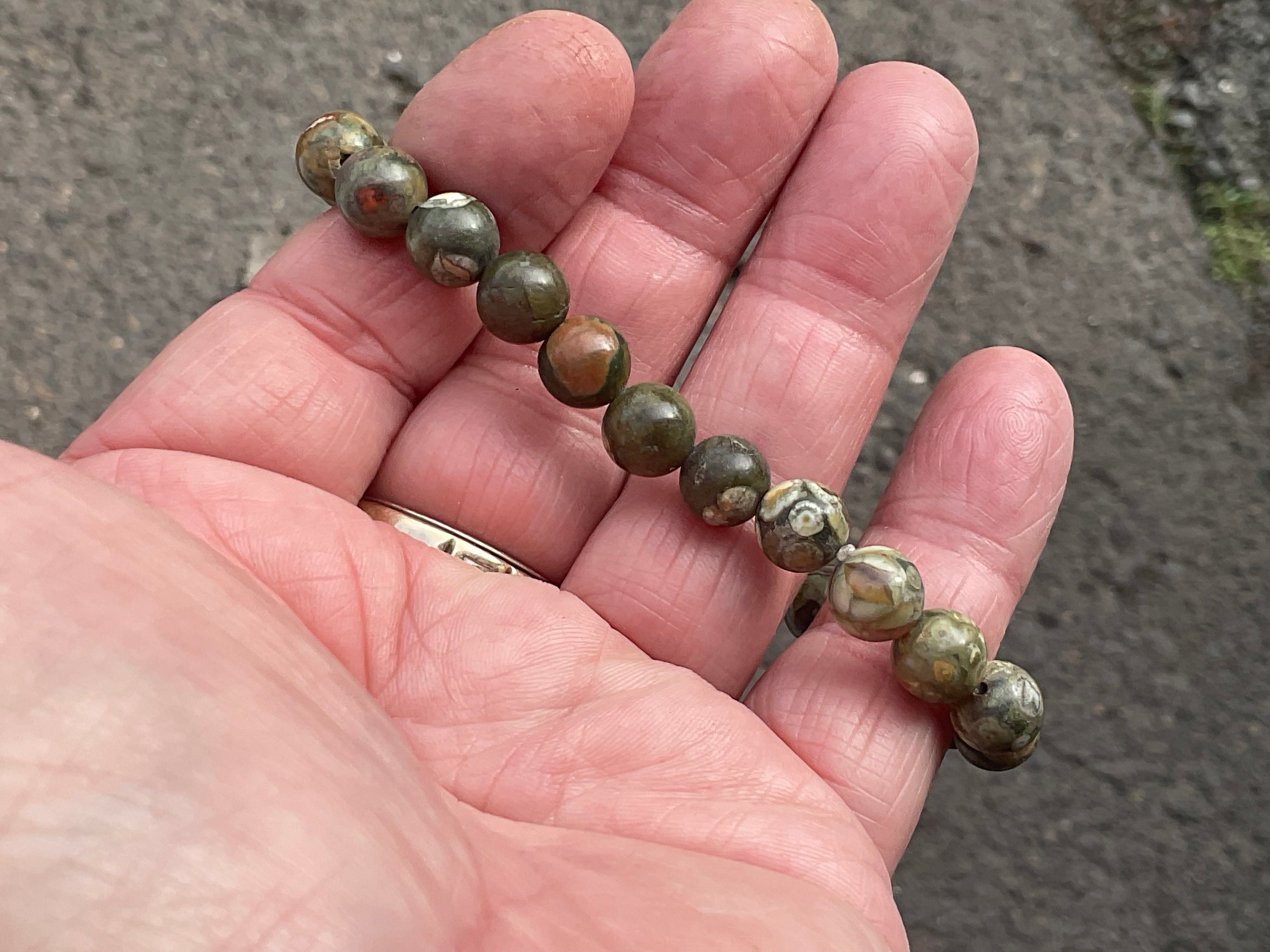 8mm Mt Hay Rhyolite (Amulet Stone) Bead Bracelet